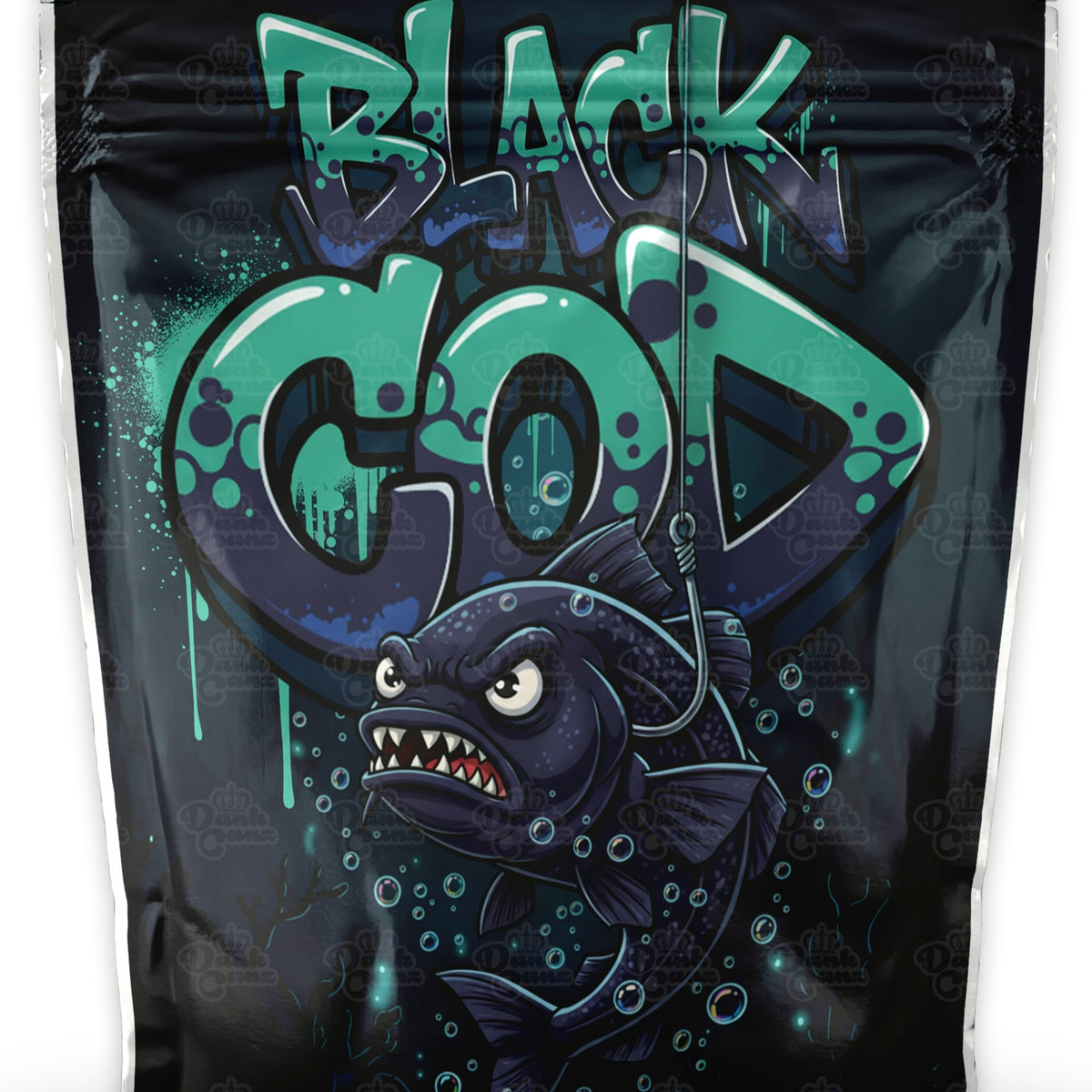 Black Cod Mylar Bags | cali packz | Empty Packaging Size