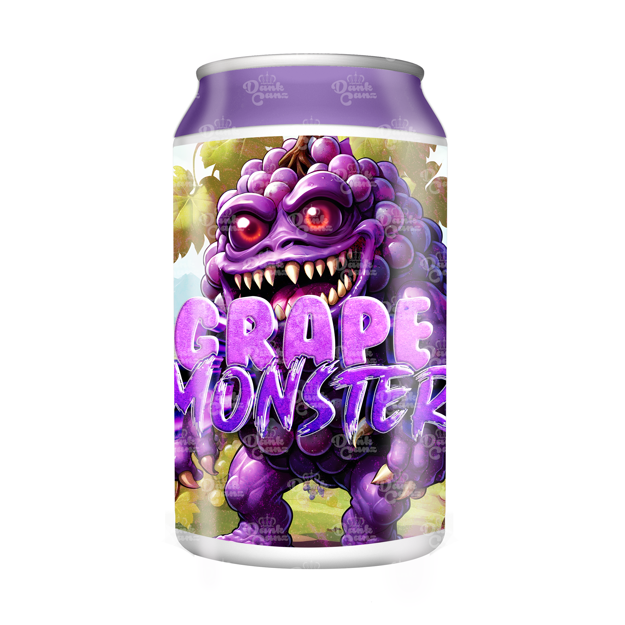 Grape Monster 3.5g Plastic Soda Cans - DC Packaging Custom Cannabis Packaging