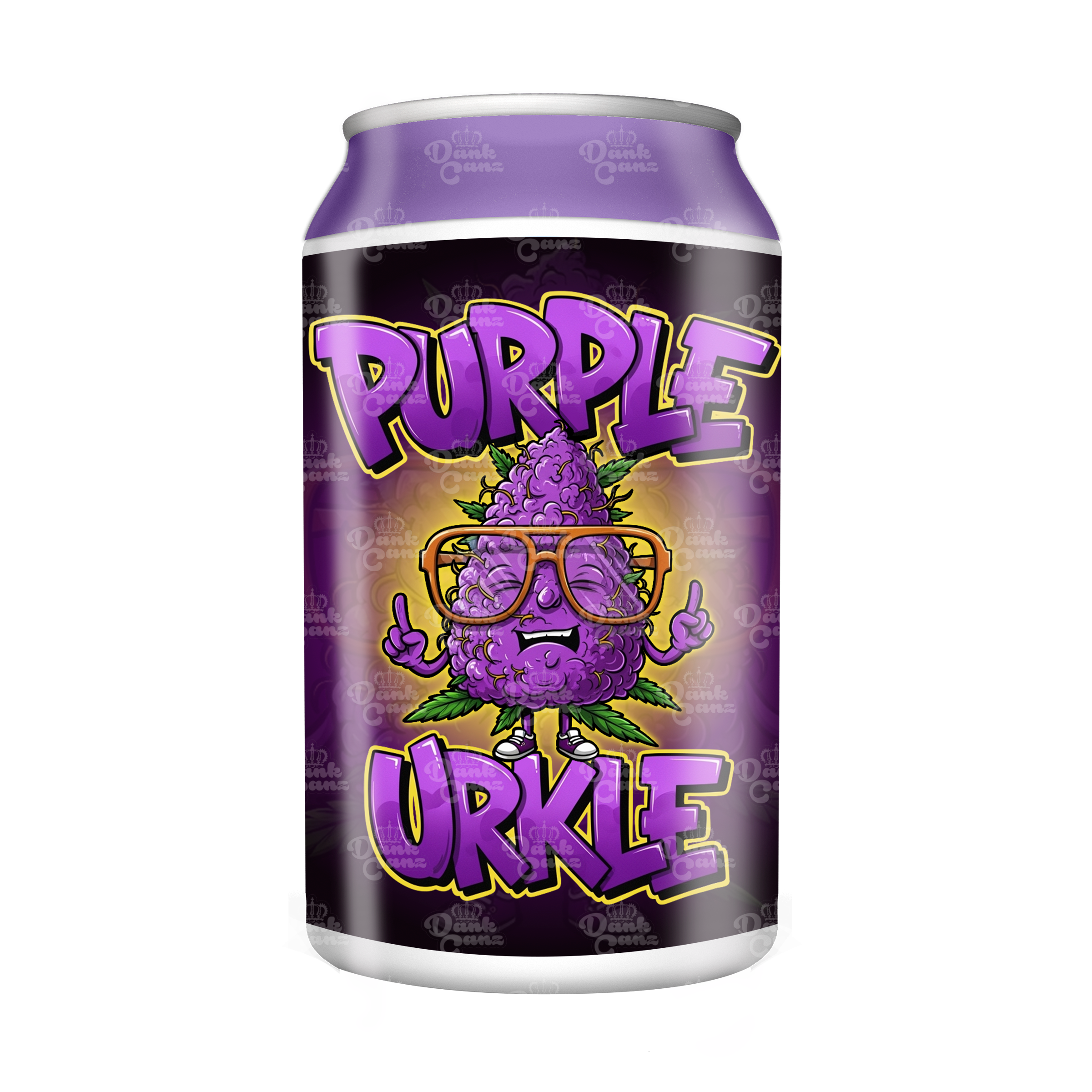 Purple Urkle 3.5g Plastic Soda Cans - DC Packaging Custom Cannabis Packaging