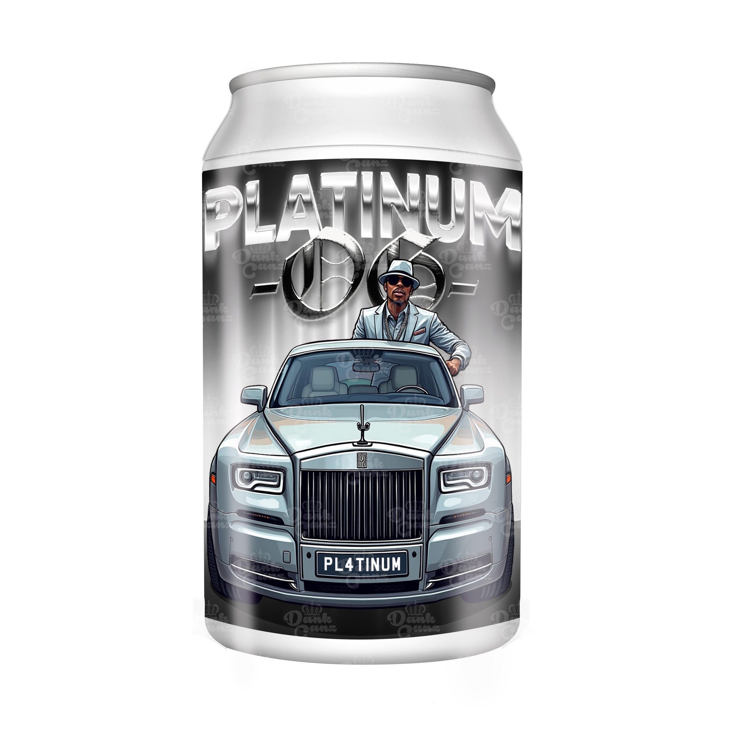 Platinum OG 3.5g Plastic Soda Cans - DC Packaging Custom Cannabis Packaging