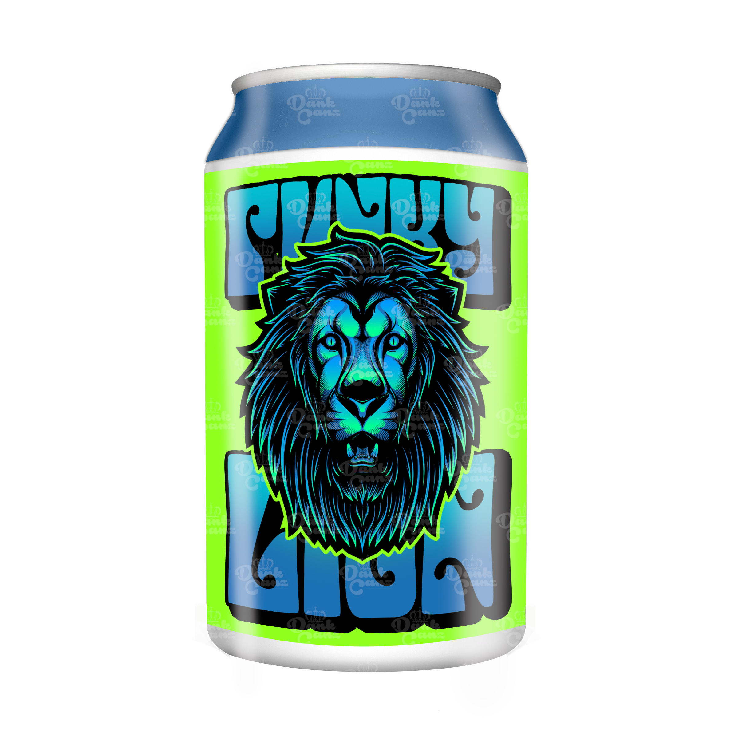 Funky Lion 3.5g Plastic Soda Cans - DC Packaging Custom Cannabis Packaging