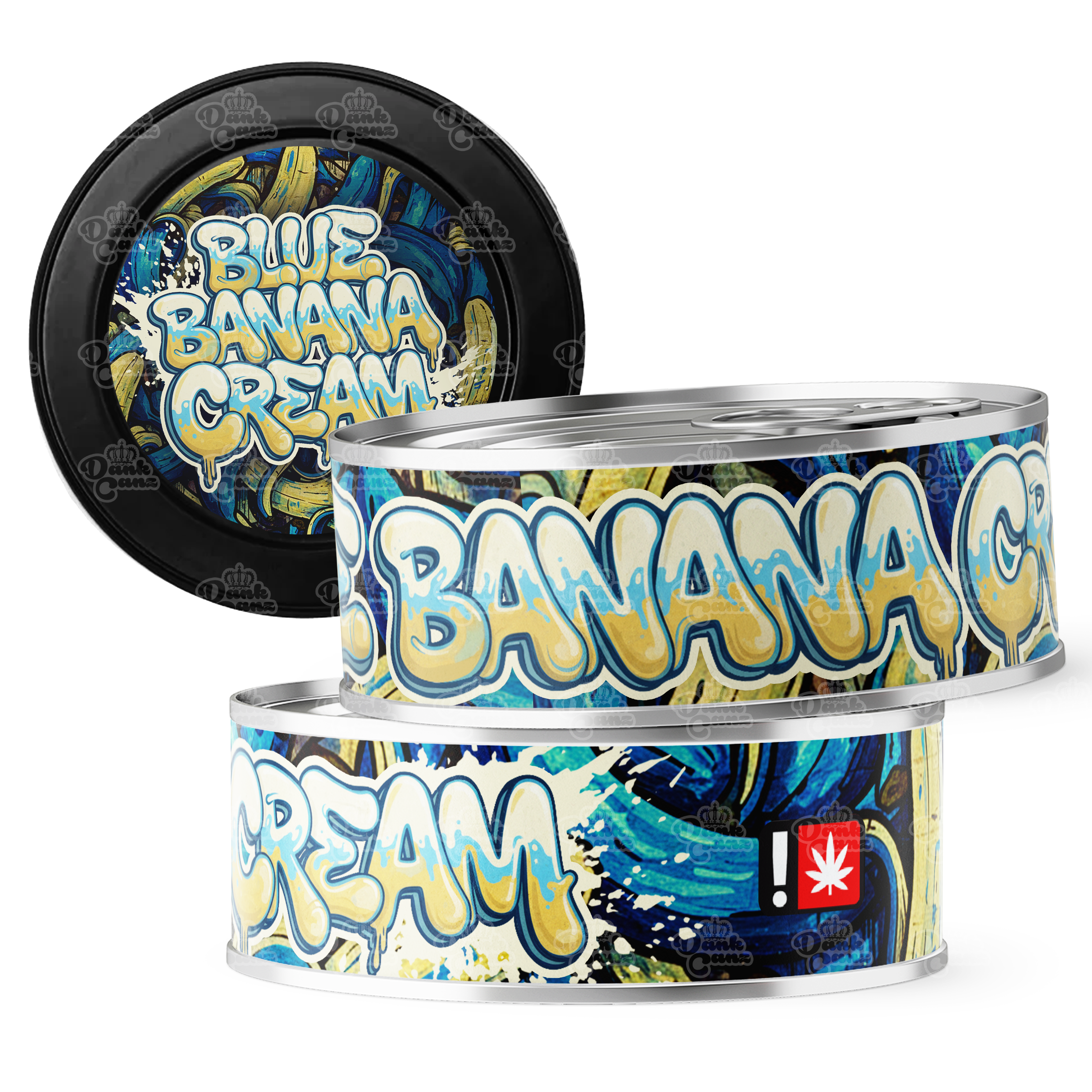 Blue Banana Cream 3.5g Self Seal Tins - DC Packaging Custom Cannabis Packaging