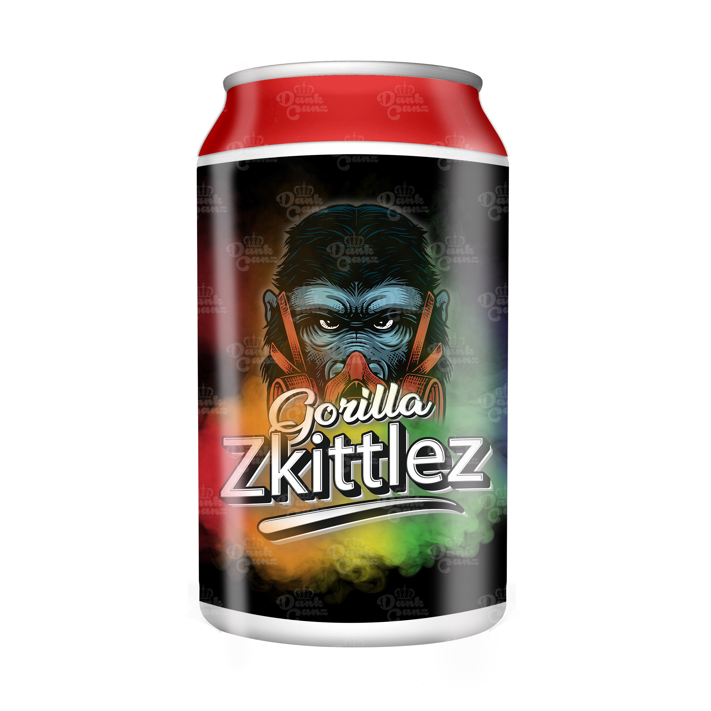 Gorilla Zkittlez 3.5g Plastic Soda Cans - DC Packaging Custom Cannabis Packaging