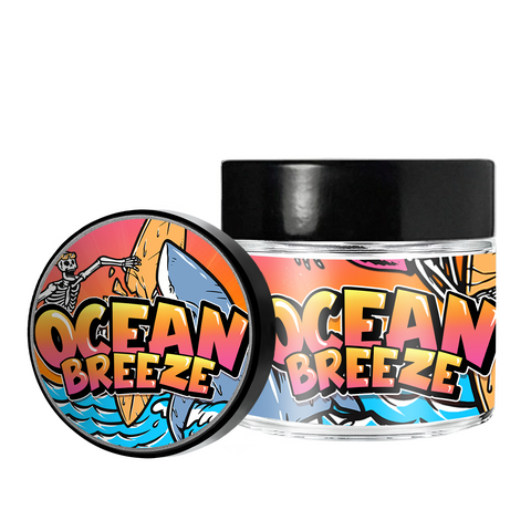 Ocean Breeze 3.5g/60ml Glass Jars - Pre Labelled - Empty
