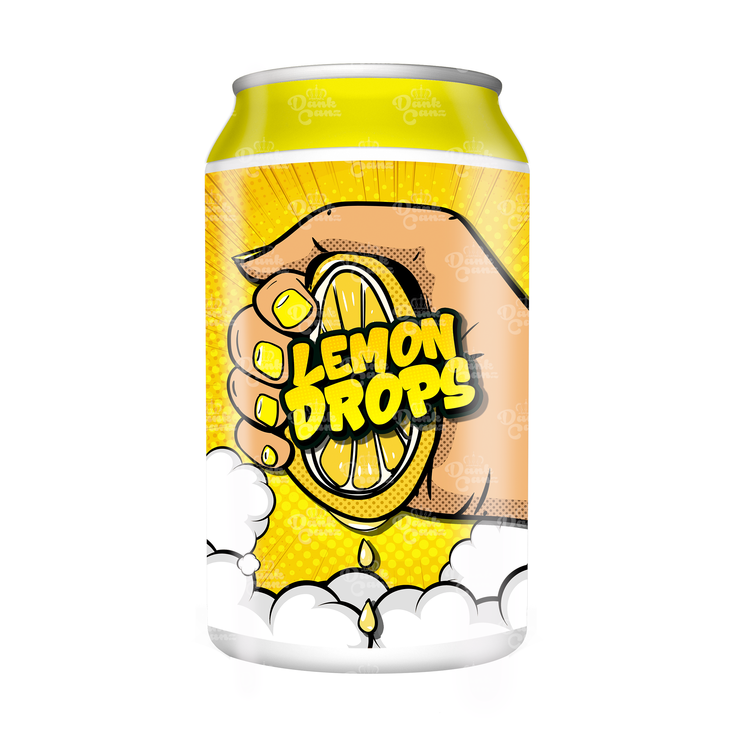 Lemon Drops 3.5g Plastic Soda Cans - DC Packaging Custom Cannabis Packaging