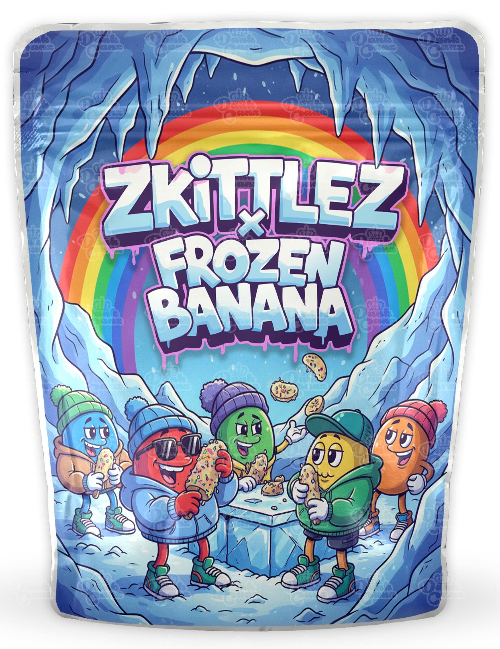 Zkittlez x Frozen Banana Mylar Bags