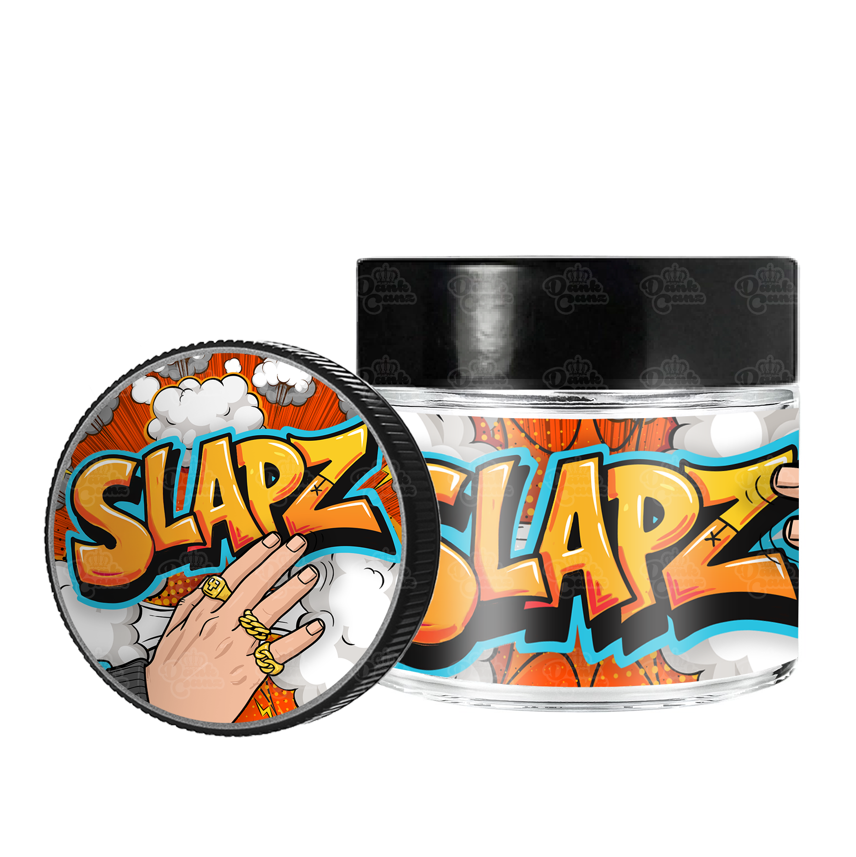 Slapz 3.5g/60ml Glass Jars - Labelled - DC Packaging Custom Cannabis Packaging