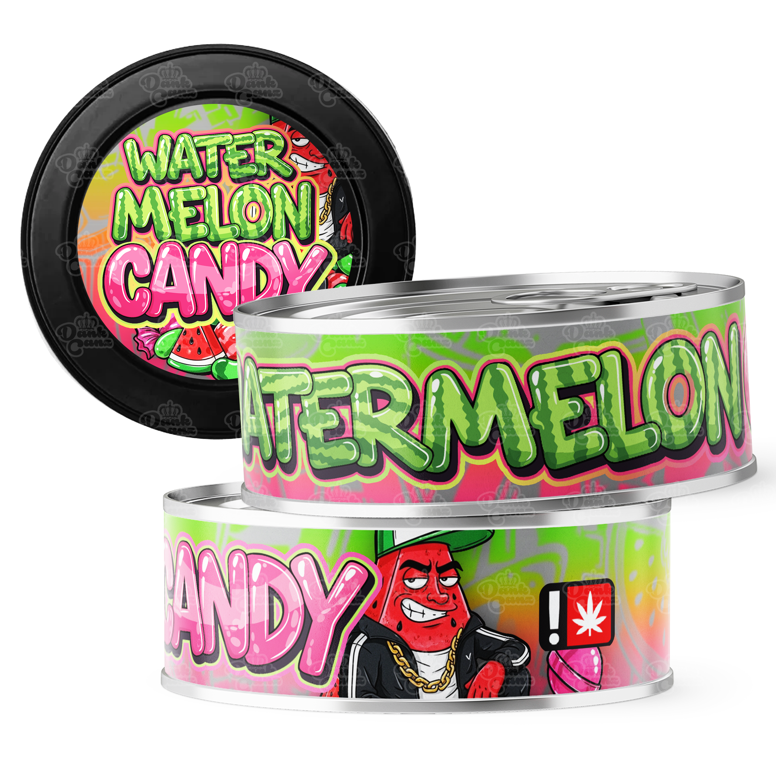 Watermelon Candy 3.5g Self Seal Tins - DC Packaging Custom Cannabis Packaging