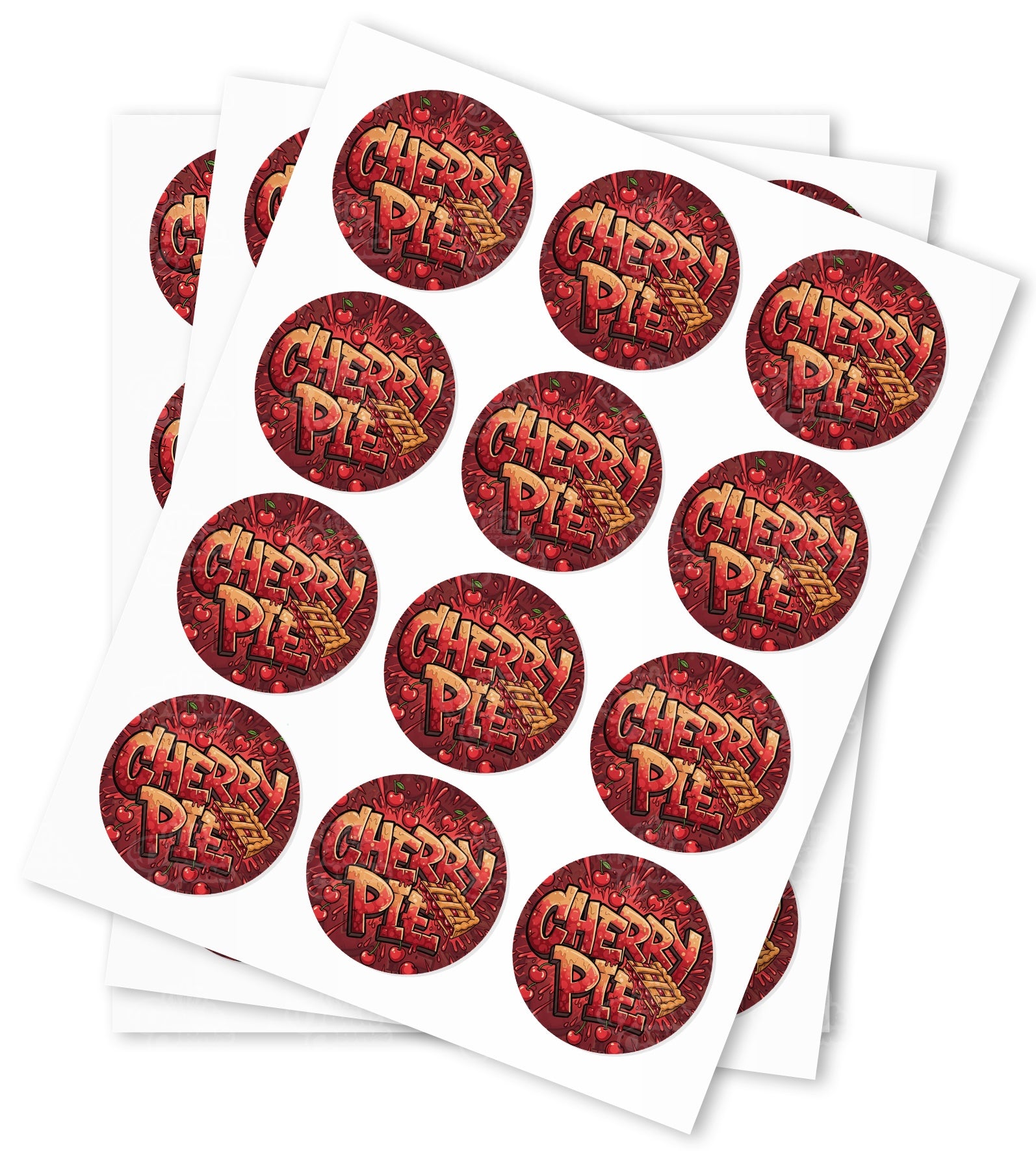 Cherry Pie Strain Stickers - DC Packaging Custom Cannabis Packaging