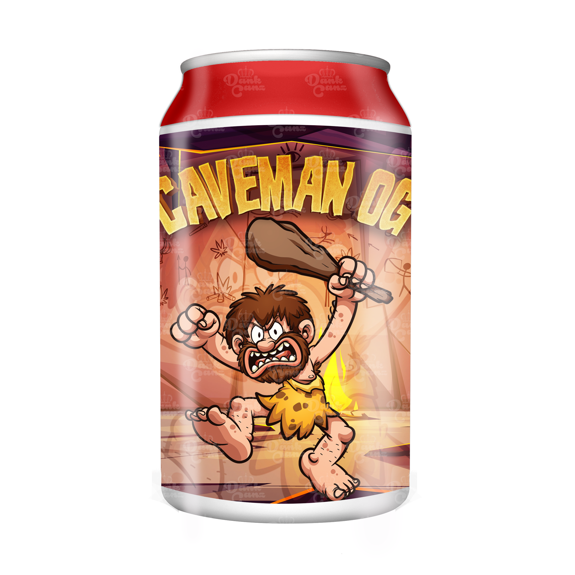 Caveman OG 3.5g Plastic Soda Cans - DC Packaging Custom Cannabis Packaging