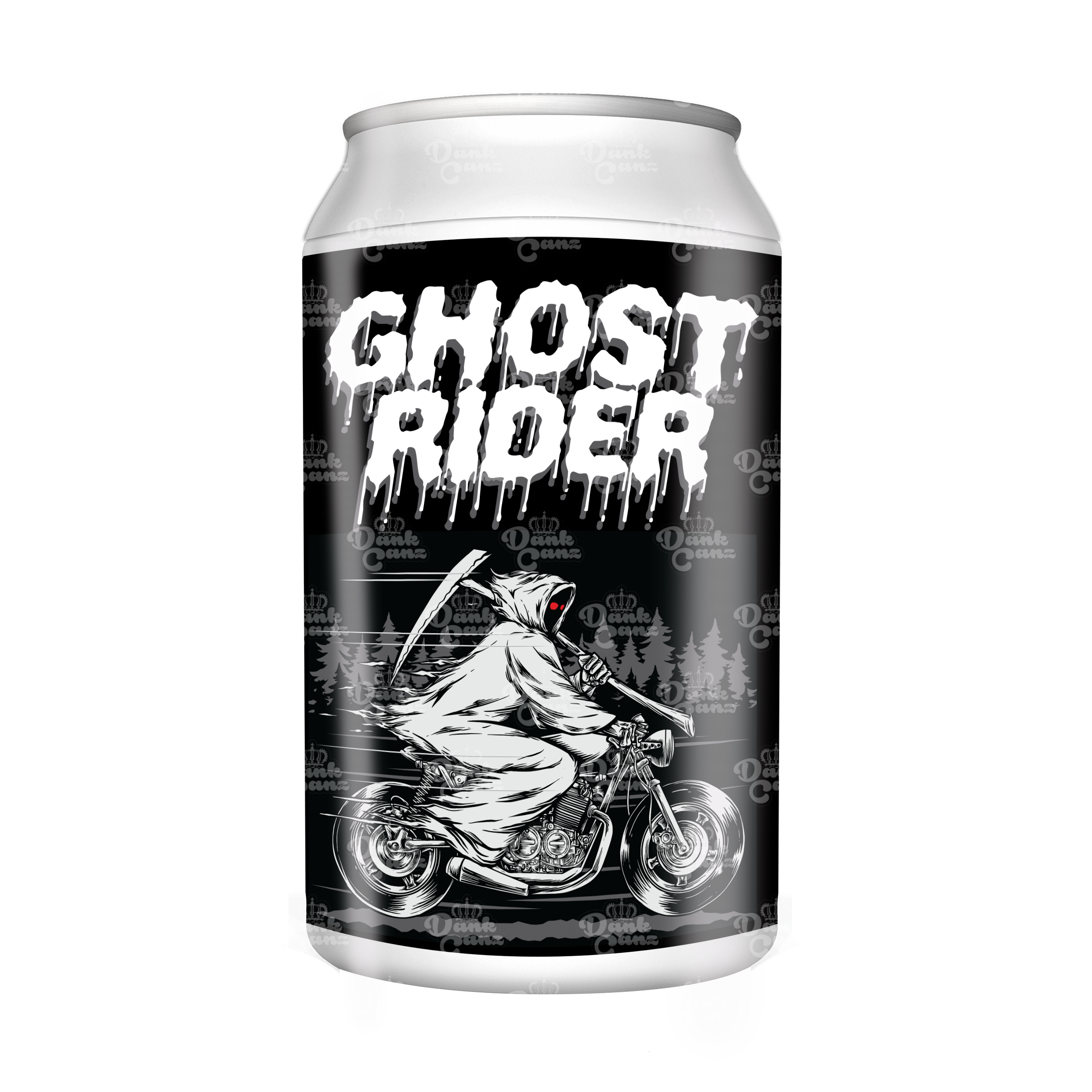 Ghost Rider 3.5g Plastic Soda Cans - DC Packaging Custom Cannabis Packaging