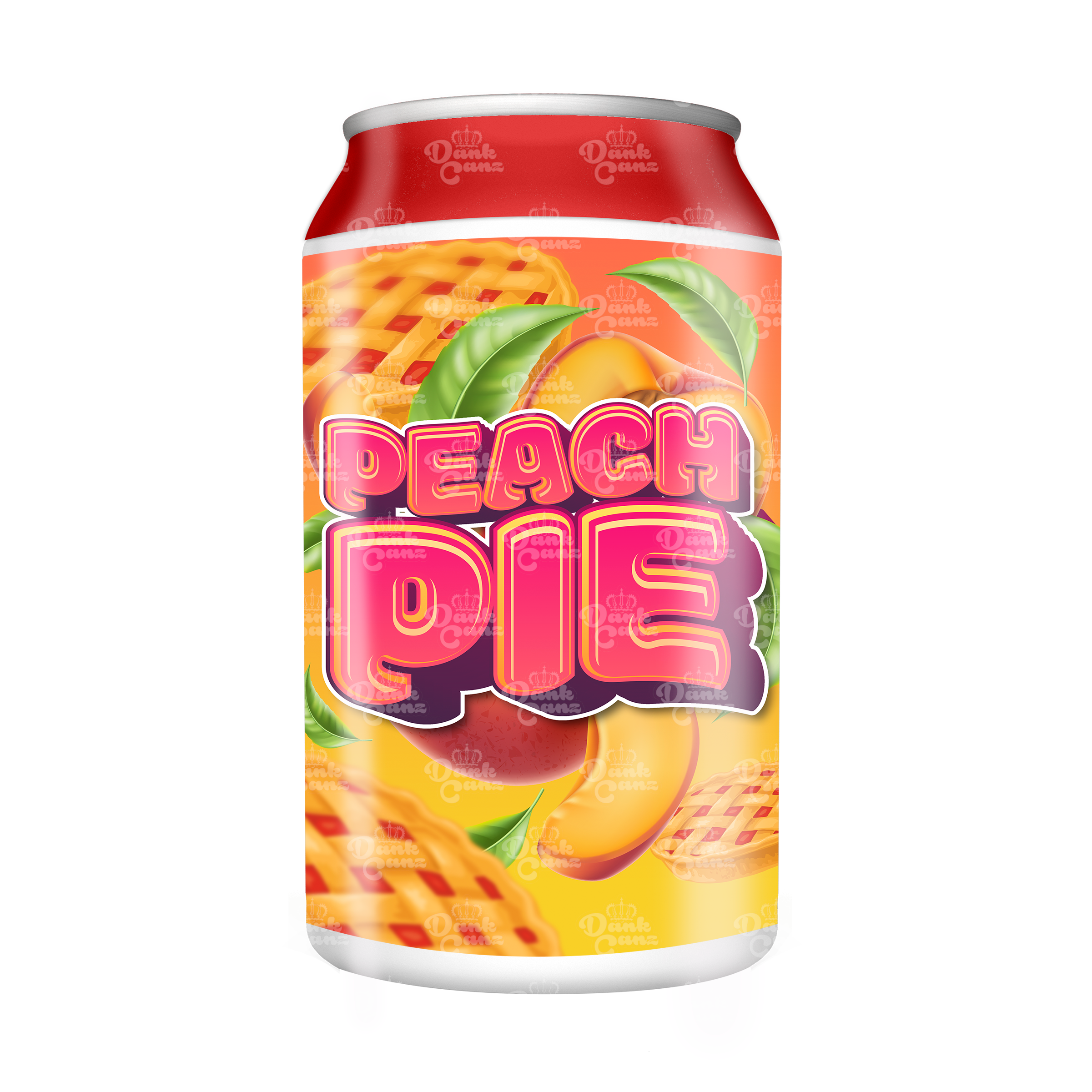 Peach Pie 3.5g Plastic Soda Cans - DC Packaging Custom Cannabis Packaging