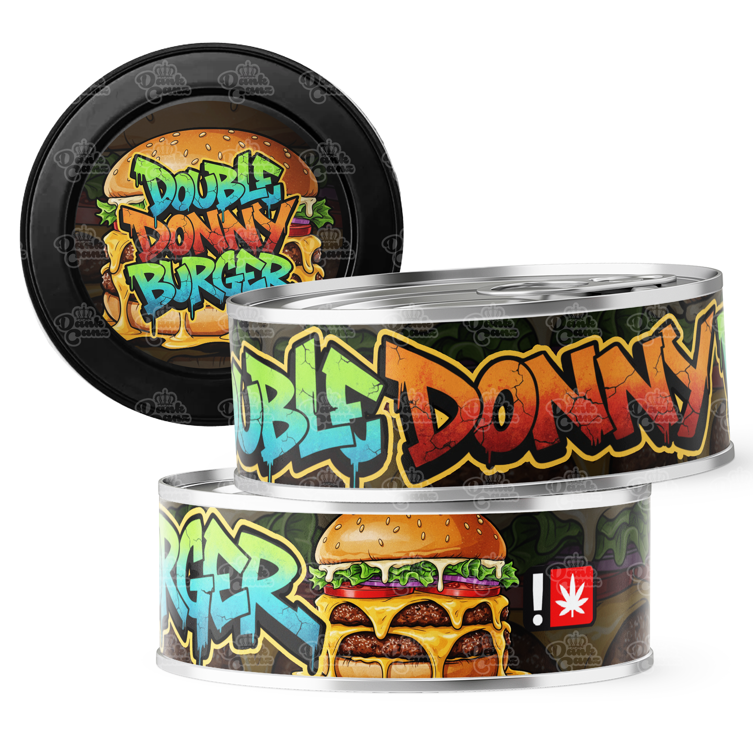 Double Donny Burger 3.5g Self Seal Tins - DC Packaging Custom Cannabis Packaging