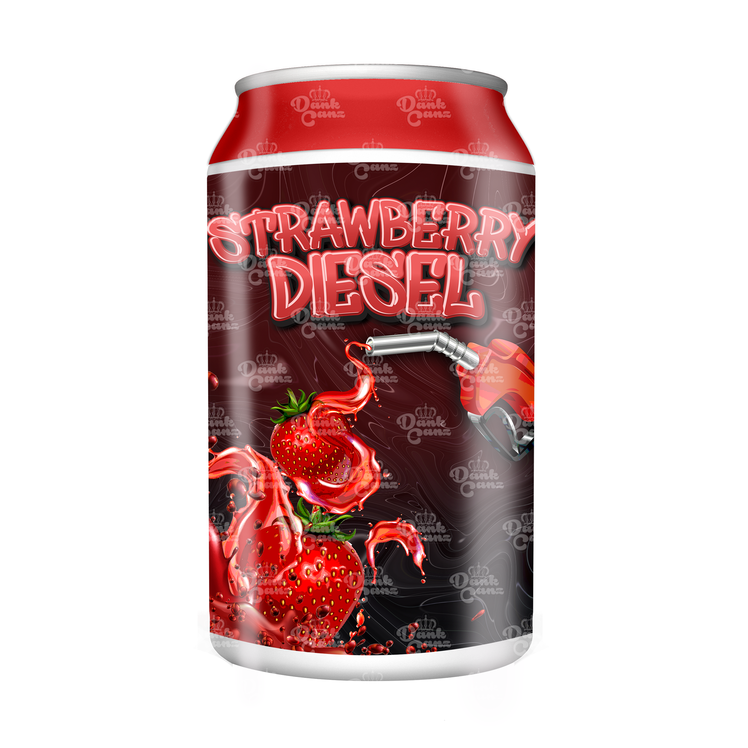 Strawberry Diesel 3.5g Plastic Soda Cans - DC Packaging Custom Cannabis Packaging