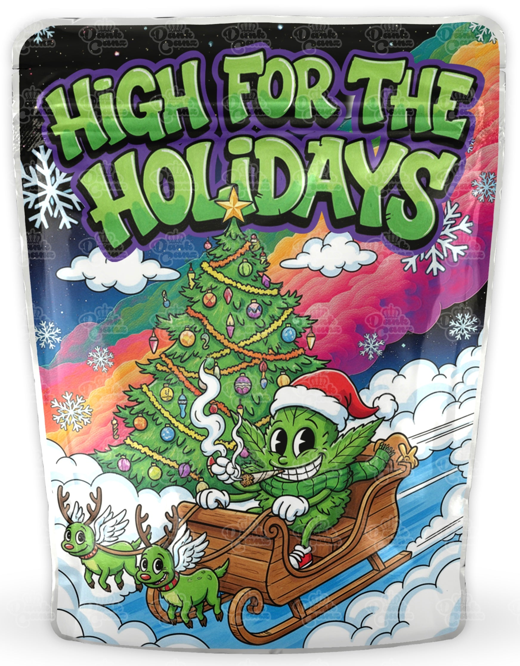 Christmas Mylar Bags - DC Packaging Custom Cannabis Packaging