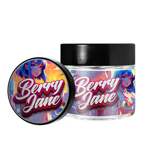 Berry Jane 3.5g/60ml Glass Jars - Pre Labelled - Empty