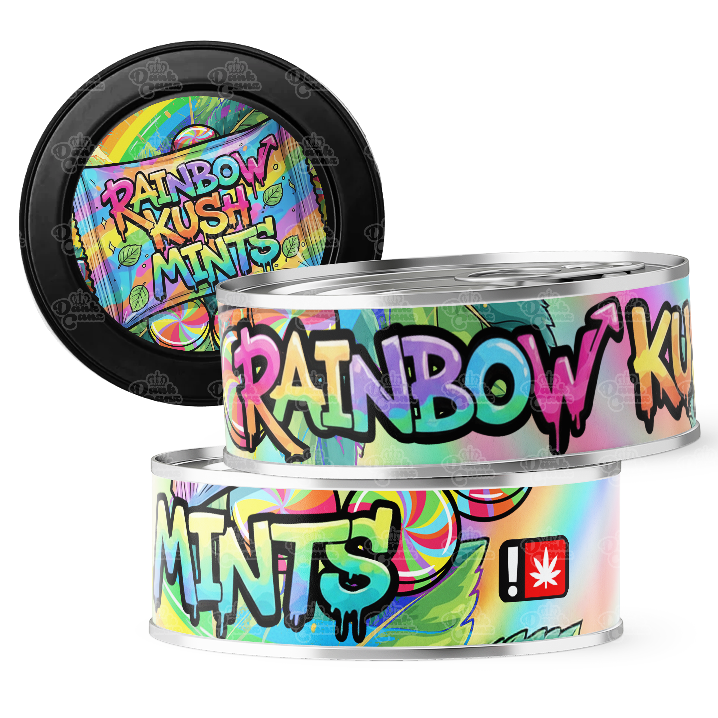 Rainbow Kush Mints 3.5g Self Seal Tins - DC Packaging Custom Cannabis Packaging
