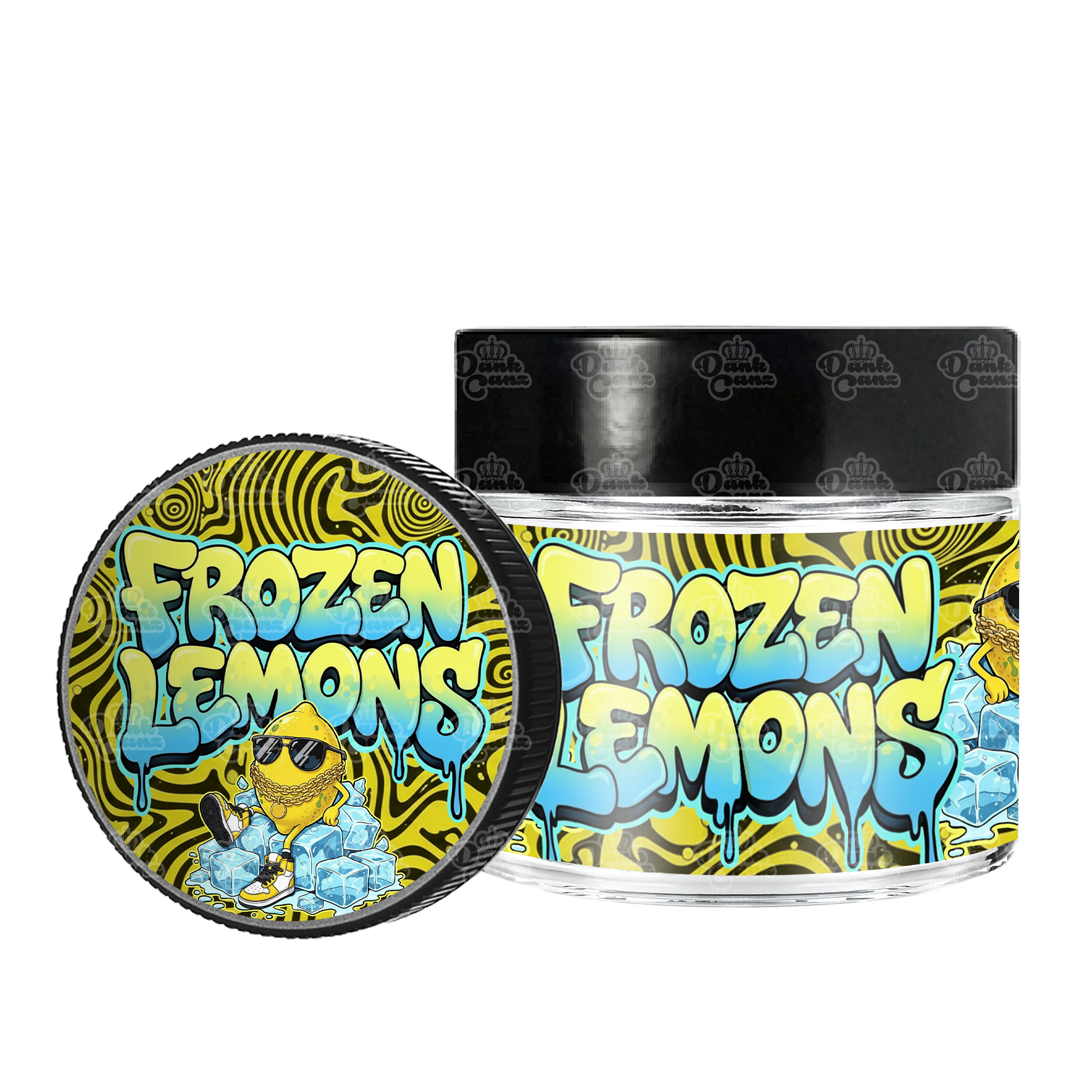 Frozen Lemons 3.5g/60ml Glass Jars - Labelled - DC Packaging Custom Cannabis Packaging