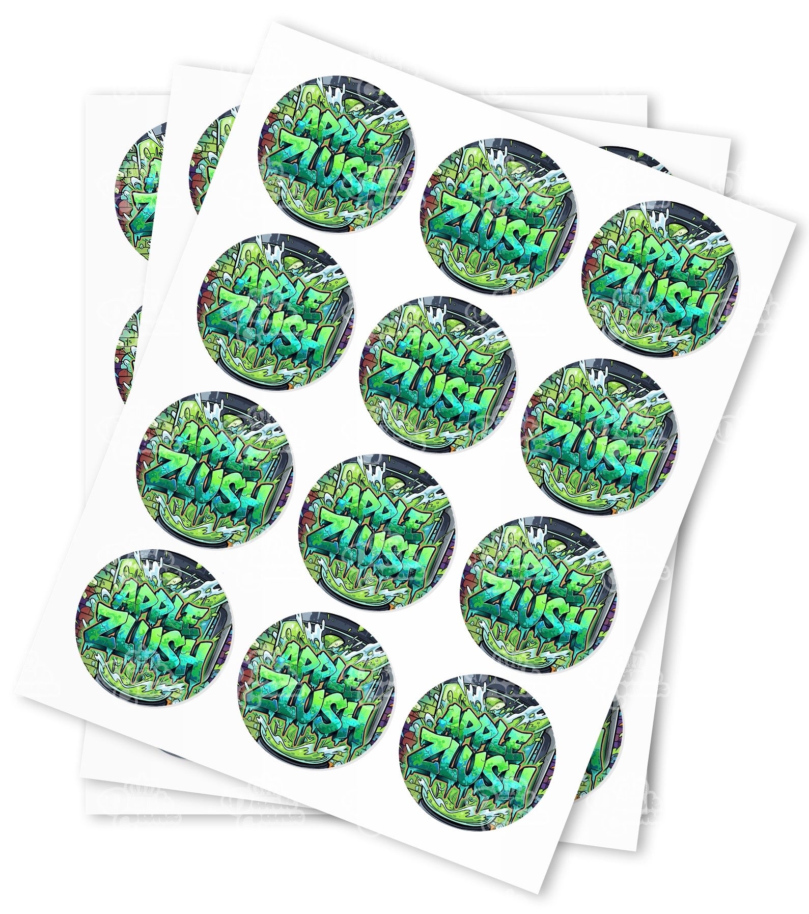 Apple Zlush Strain Stickers - DC Packaging Custom Cannabis Packaging
