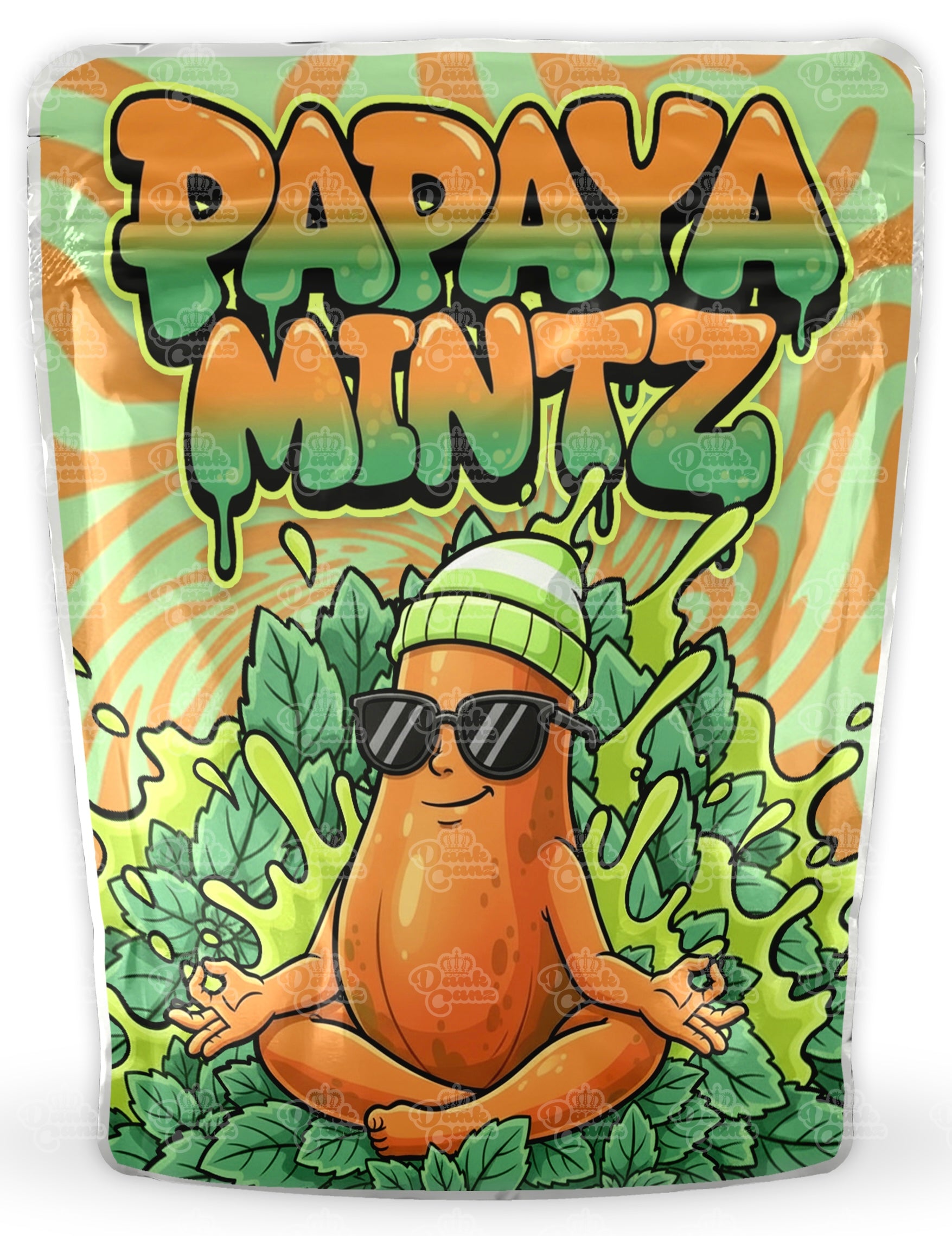 Papaya Mintz Mylar Bags - DC Packaging Custom Cannabis Packaging