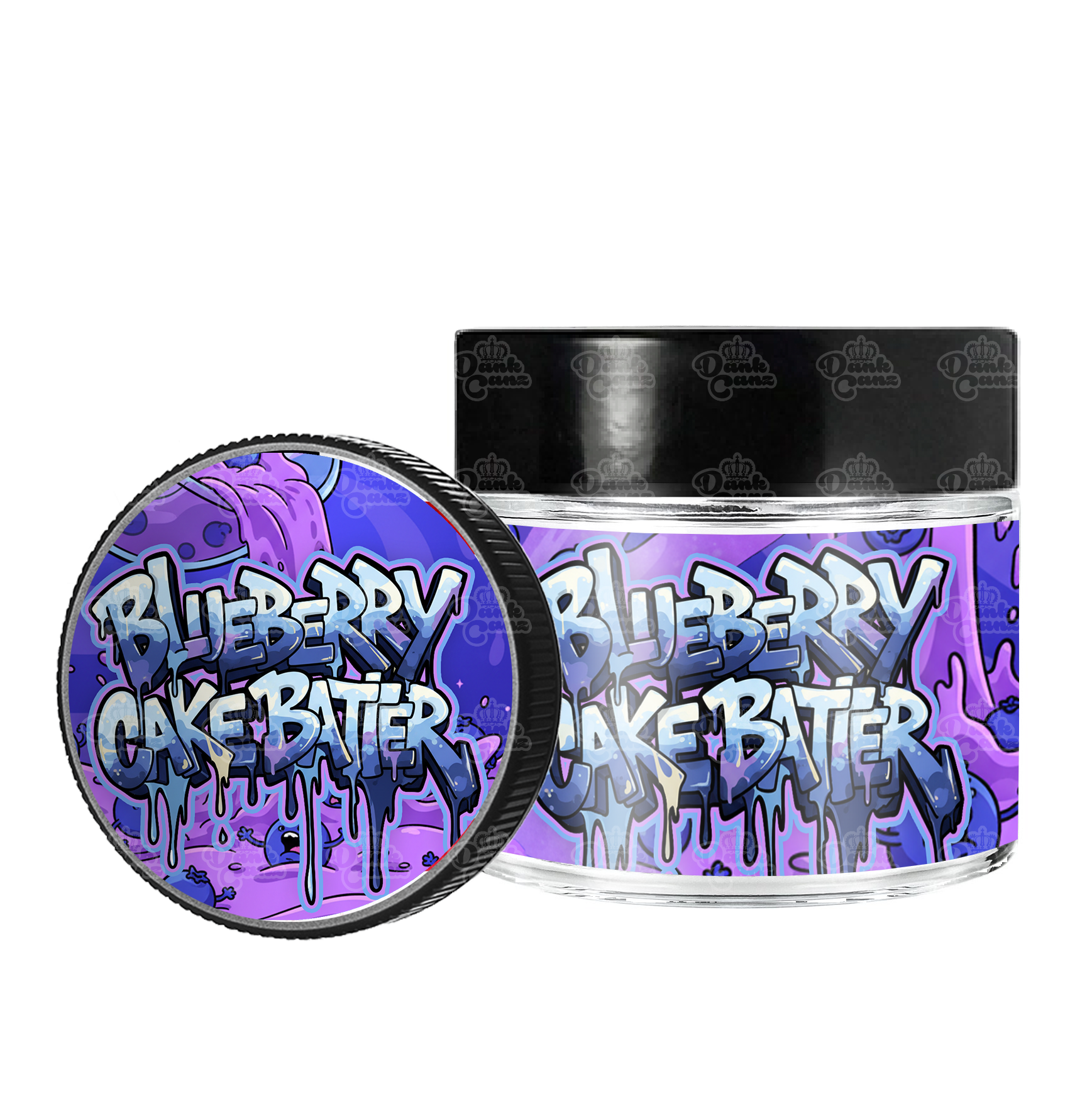 Blueberry Cake Batter 3.5g/60ml Glass Jars - Labelled - DC Packaging Custom Cannabis Packaging