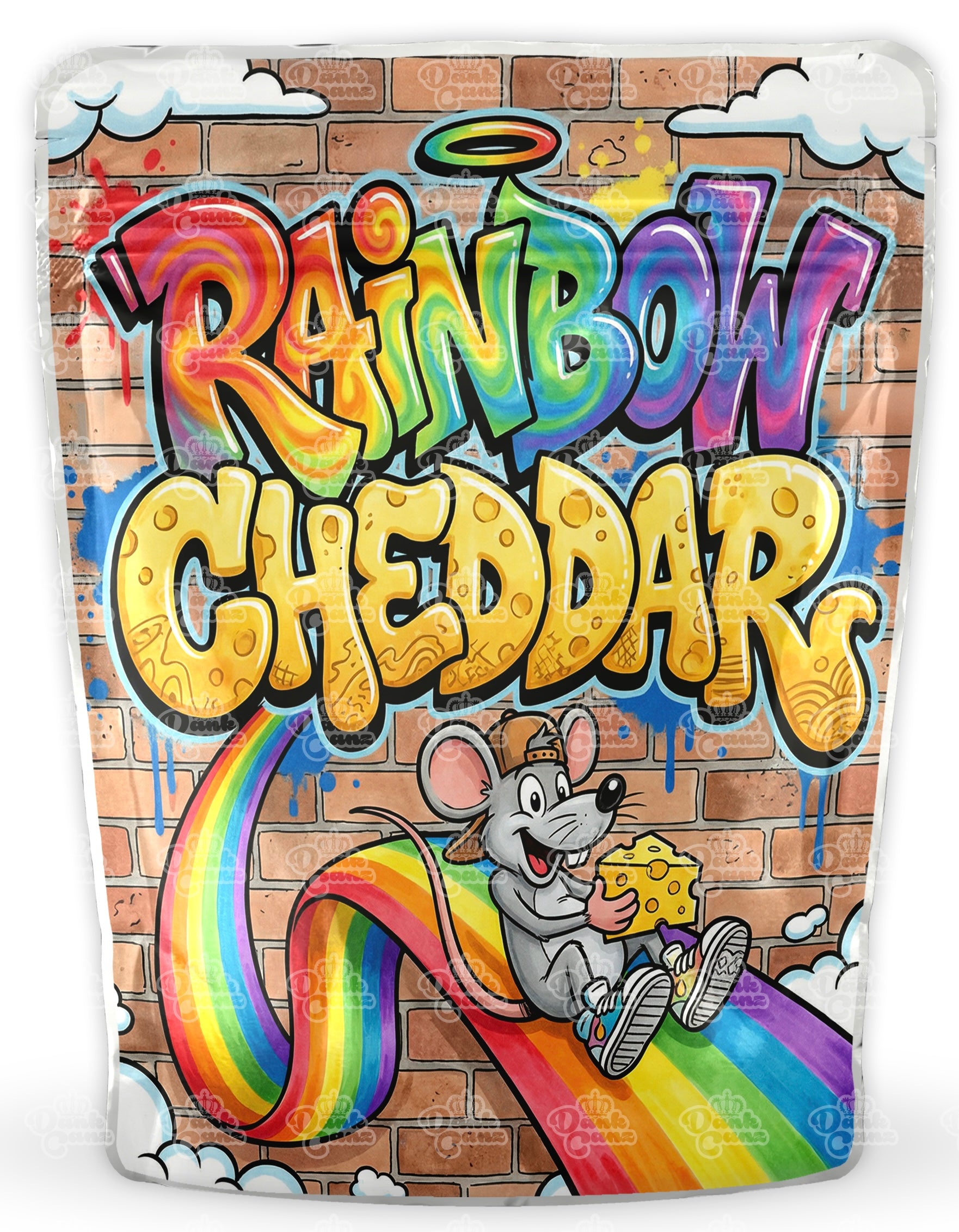 Rainbow Cheddar Mylar Bags - DC Packaging Custom Cannabis Packaging
