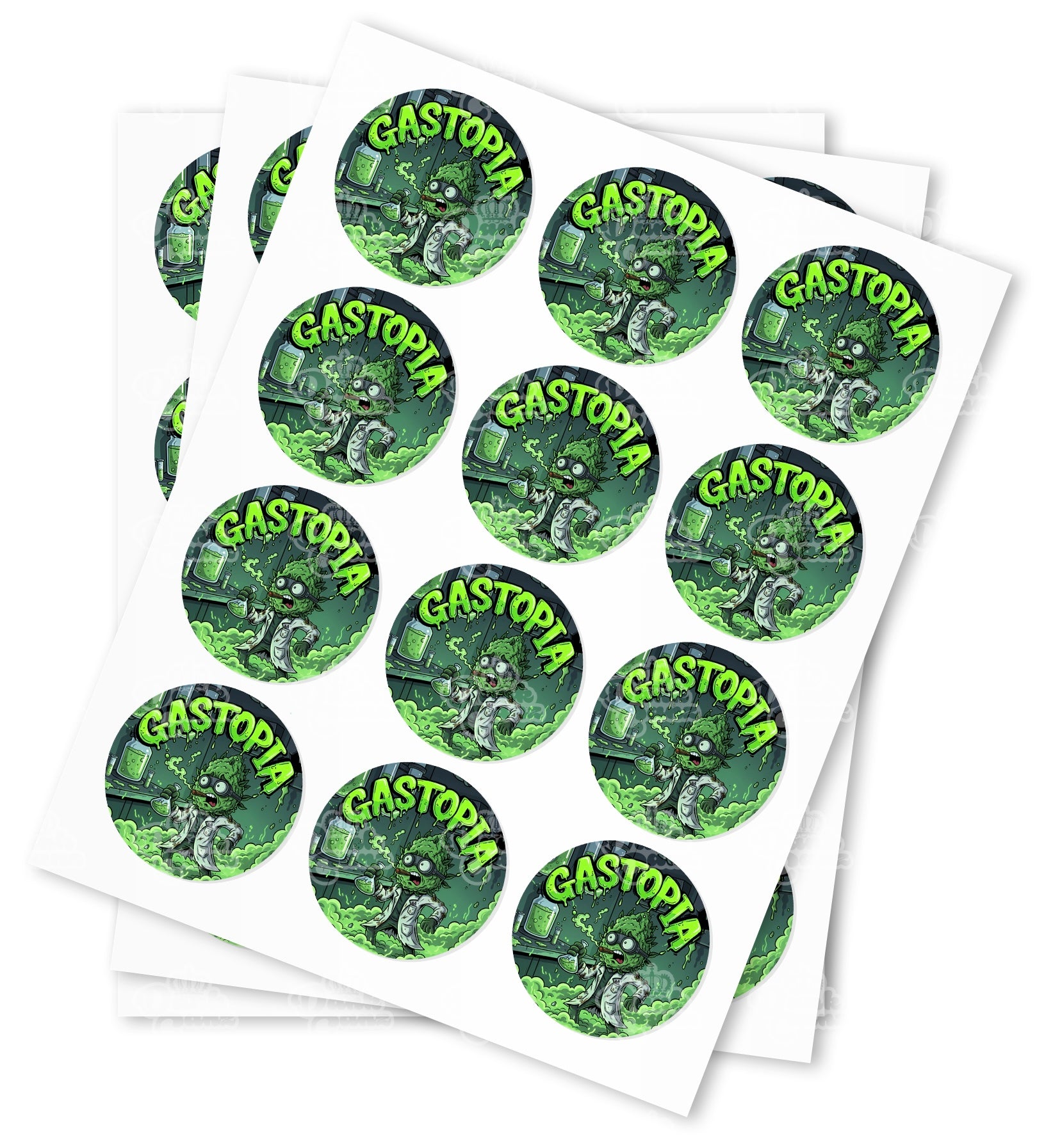 Gastopia Strain Stickers - DC Packaging Custom Cannabis Packaging