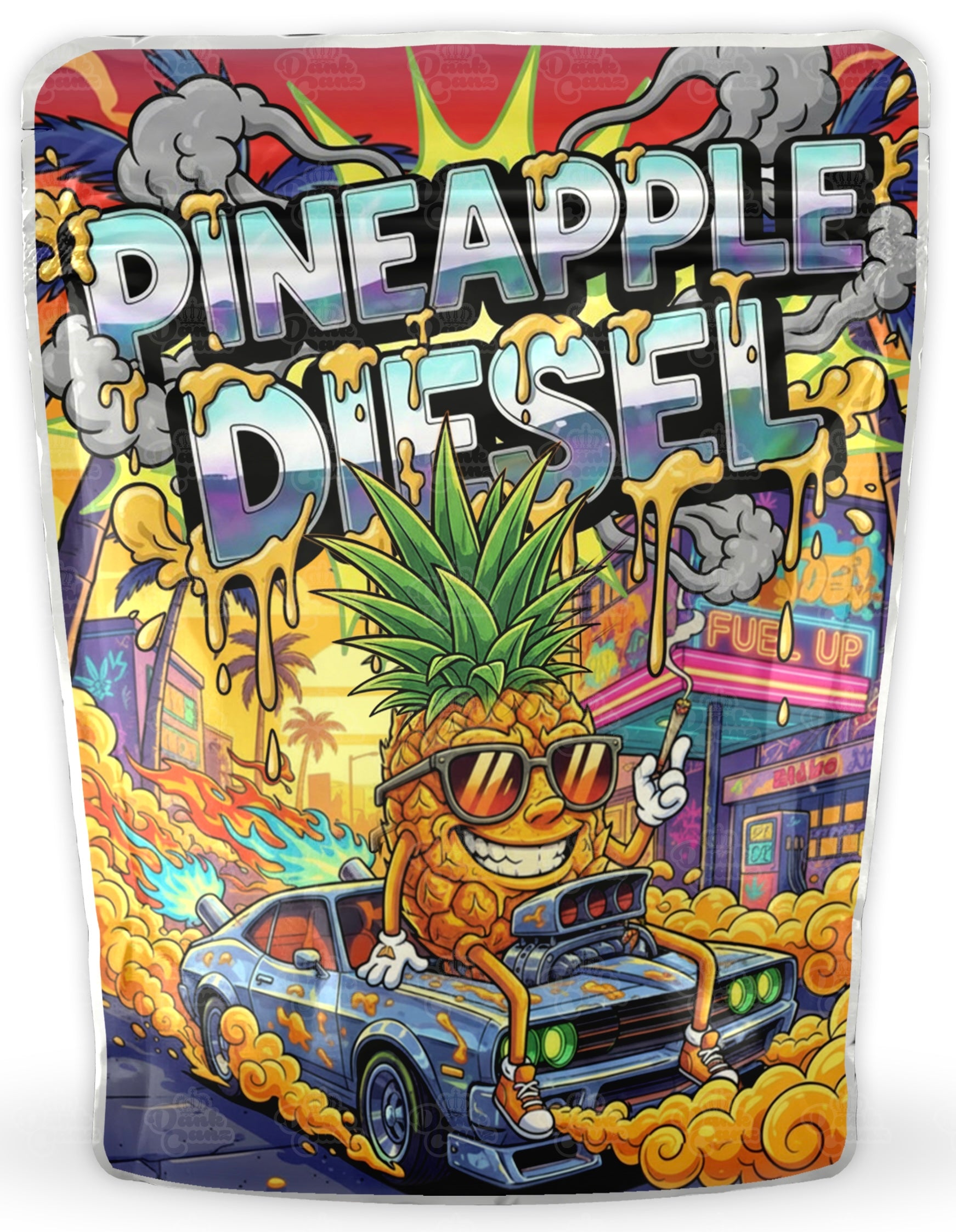 Pineapple Diesel Mylar Bags - DC Packaging Custom Cannabis Packaging
