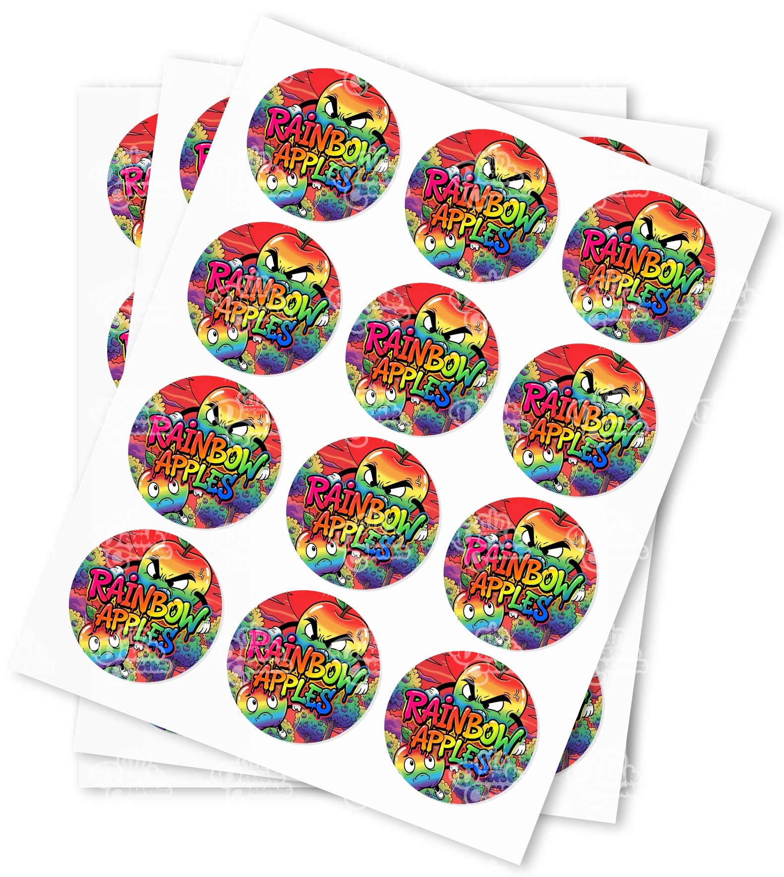 Rainbow Apples Strain Stickers - DC Packaging Custom Cannabis Packaging