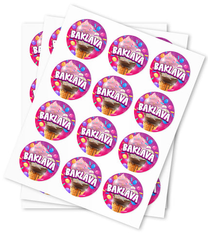 Baklava Stickers - DC Packaging Custom Cannabis Packaging