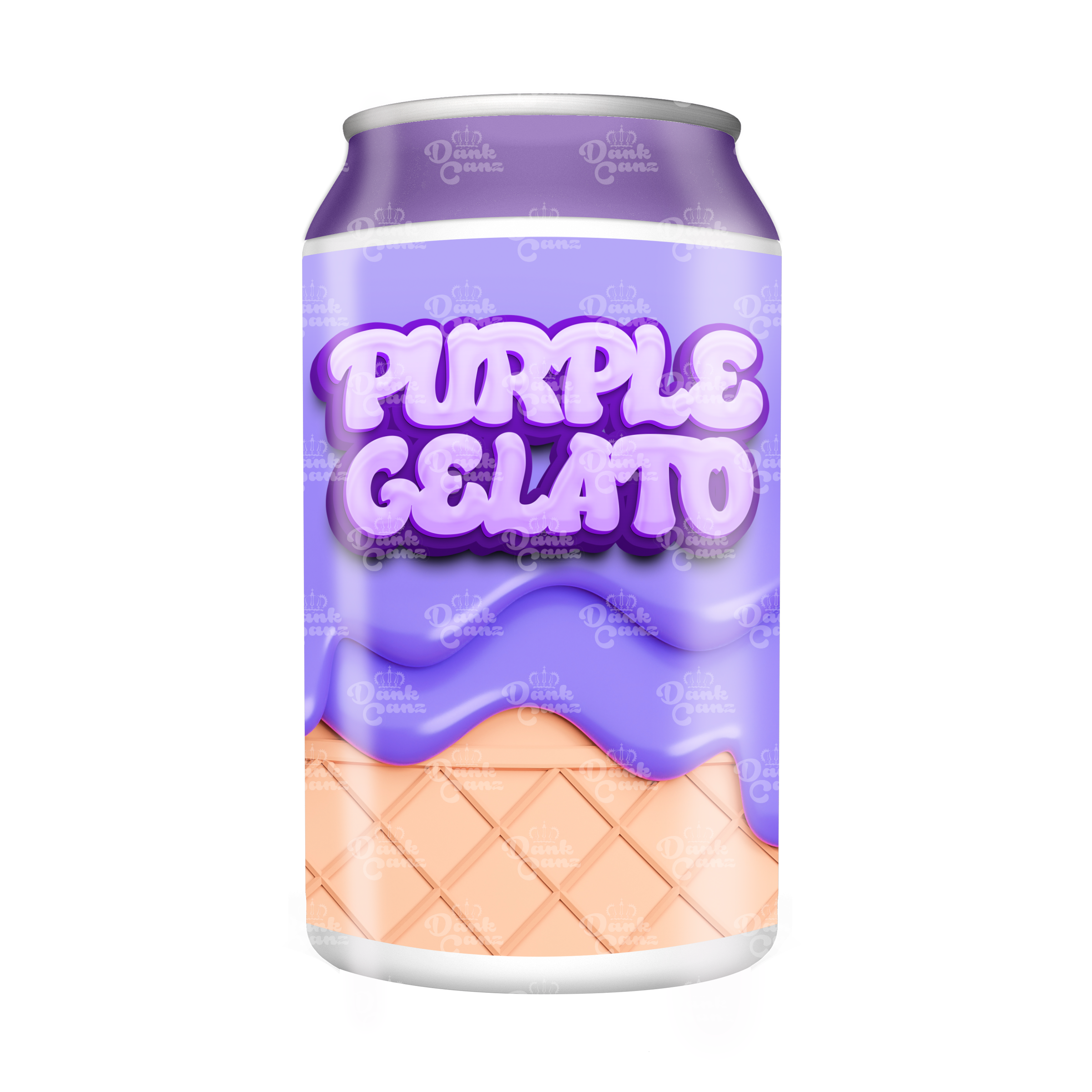Purple Gelato 3.5g Plastic Soda Cans - DC Packaging Custom Cannabis Packaging