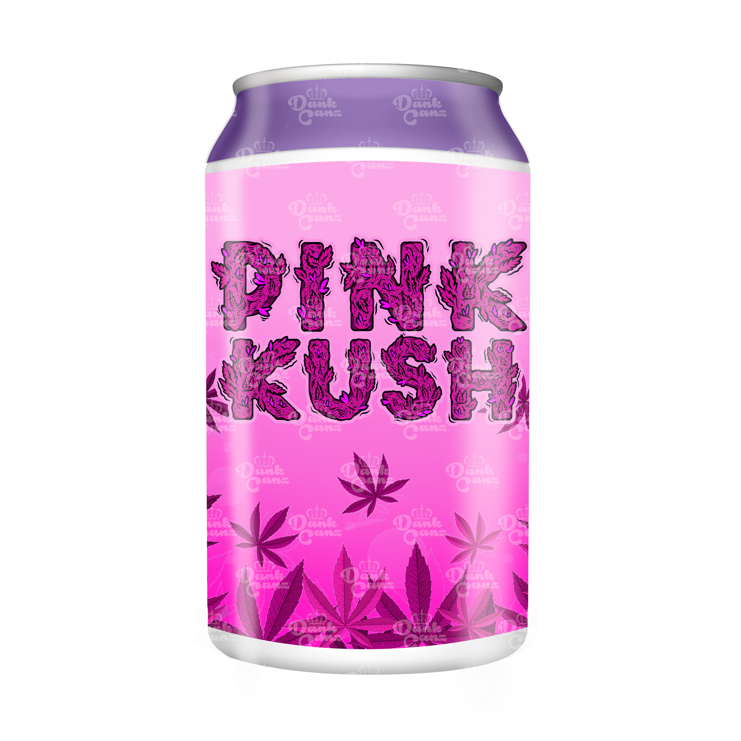 Pink Kush 3.5g Plastic Soda Cans - DC Packaging Custom Cannabis Packaging