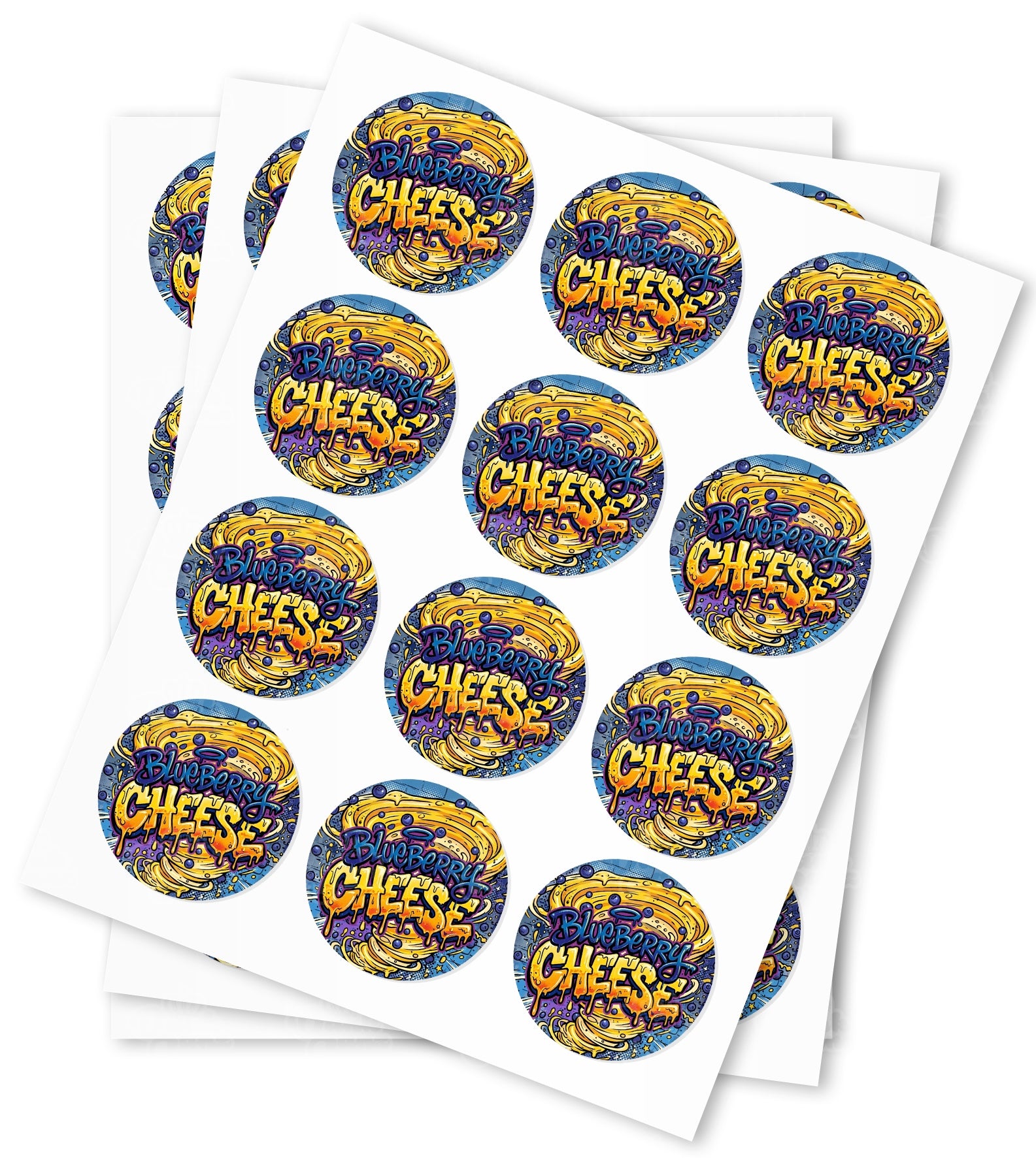 Blueberry Cheese Strain Stickers - DC Packaging Custom Cannabis Packaging
