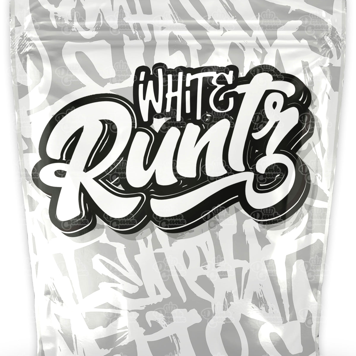 White Runtz Mylar Bags | cali packz | Empty Packaging Size