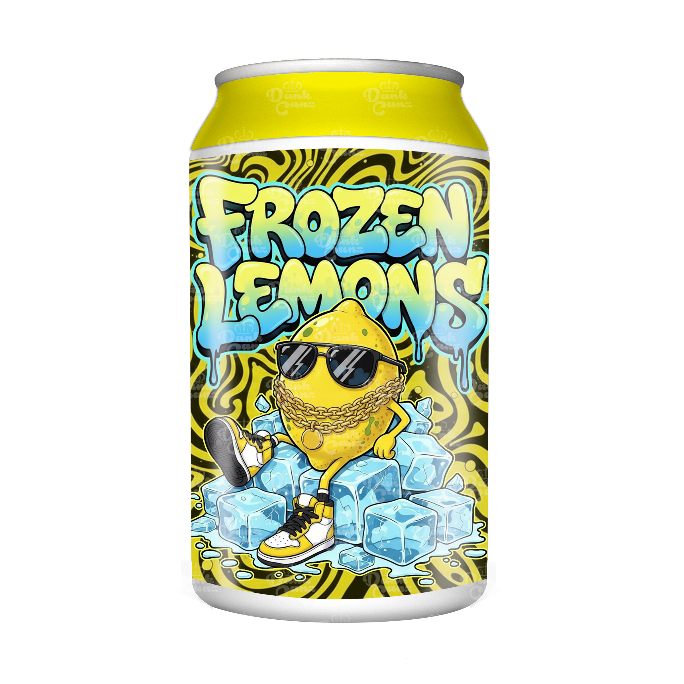 Frozen Lemons 3.5g Plastic Soda Cans - DC Packaging Custom Cannabis Packaging