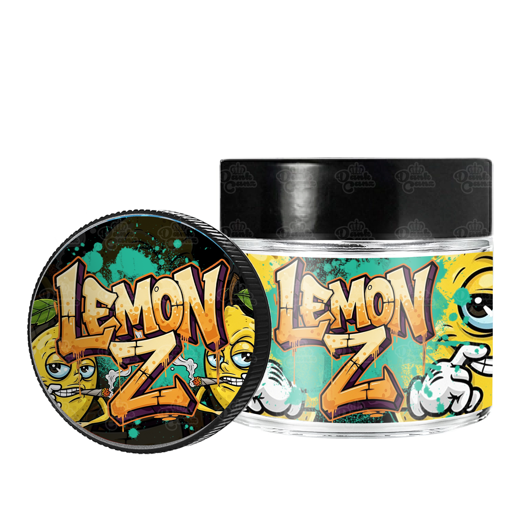 Lemon Z 3.5g/60ml Glass Jars - Labelled - DC Packaging Custom Cannabis Packaging