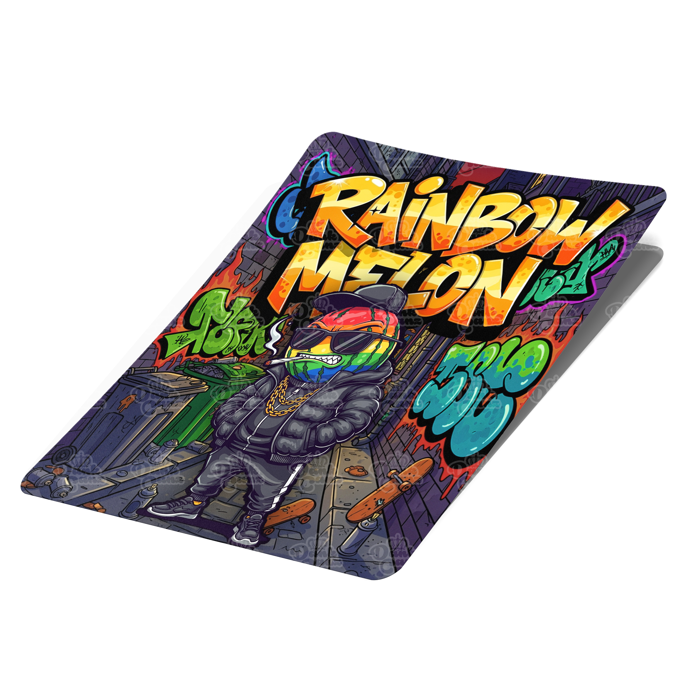 Rainbow Melon Mylar Bag Labels - Labels only - DC Packaging Custom Cannabis Packaging