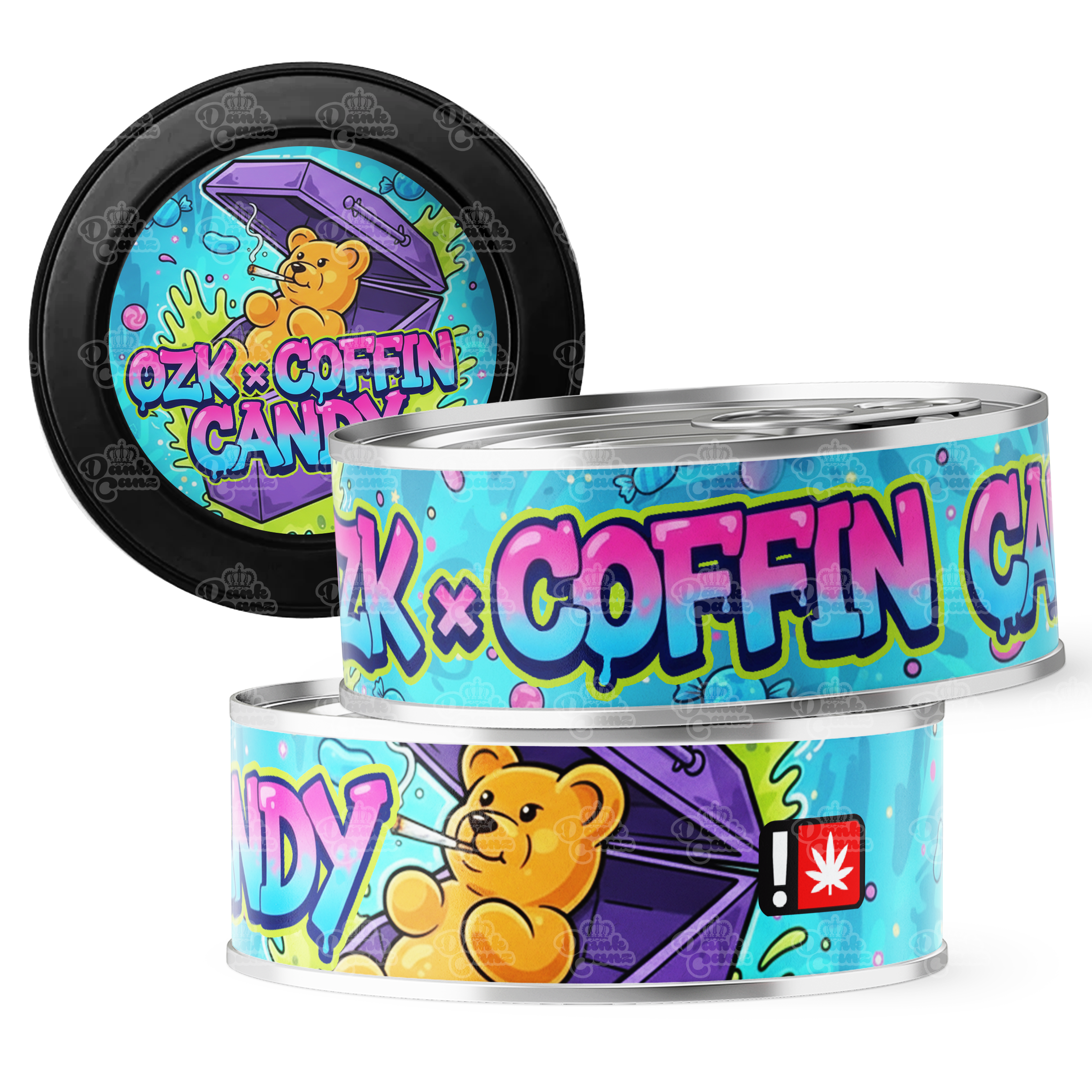 OZK x Coffin Candy 3.5g Self Seal Tins - DC Packaging Custom Cannabis Packaging