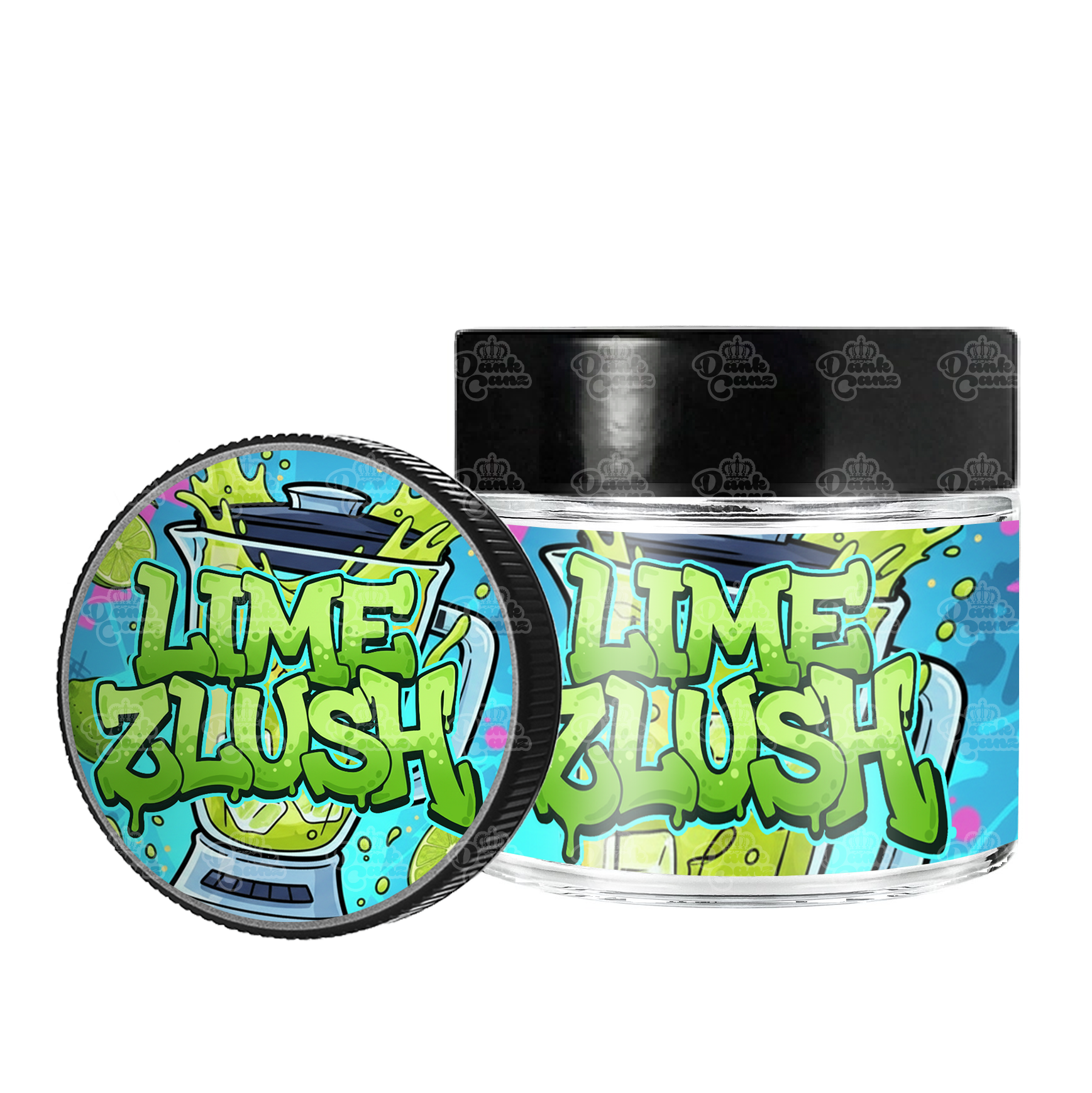 Lime Zlush 3.5g/60ml Glass Jars - Labelled - DC Packaging Custom Cannabis Packaging