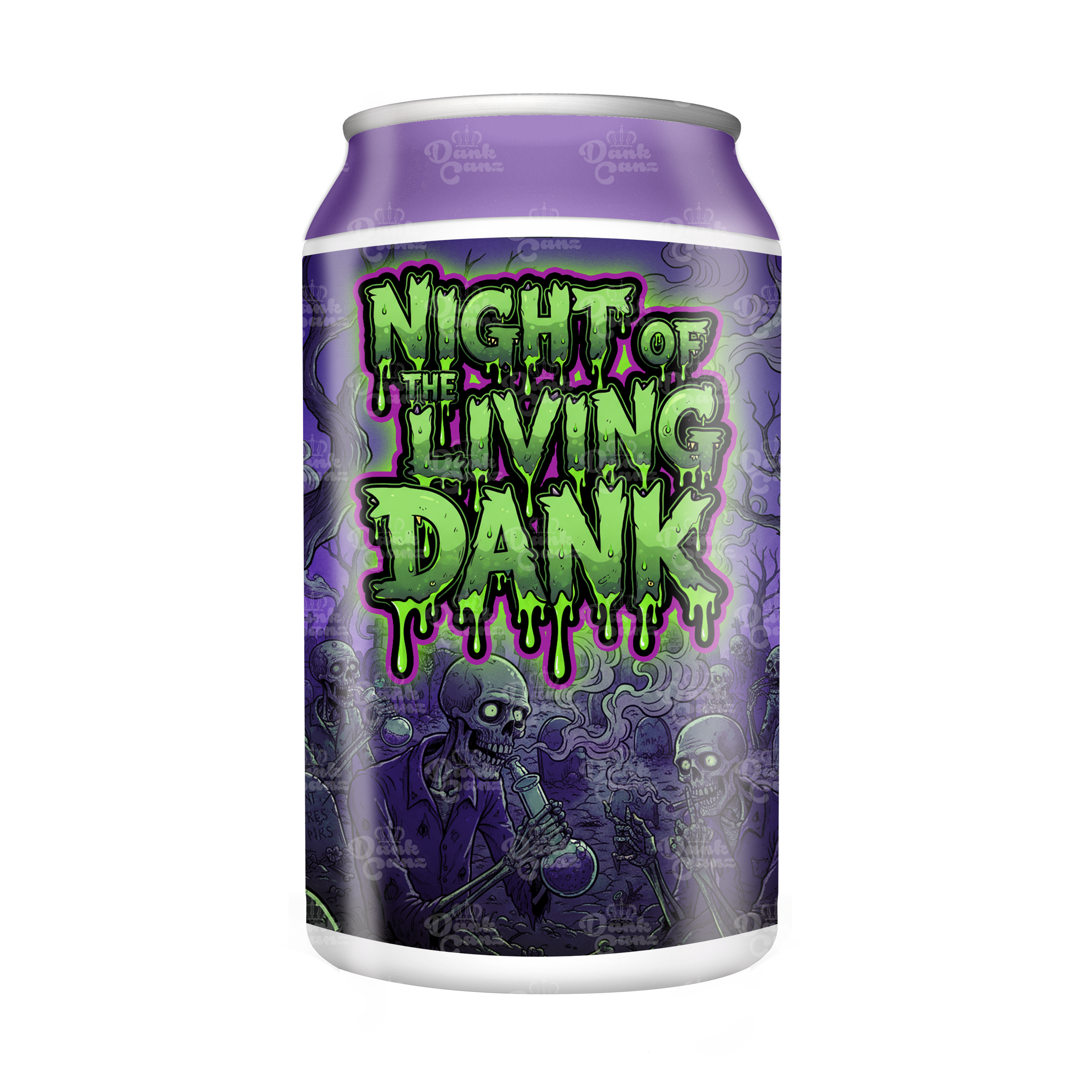 Night of the Living Dank 3.5g Plastic Soda Cans - DC Packaging Custom Cannabis Packaging