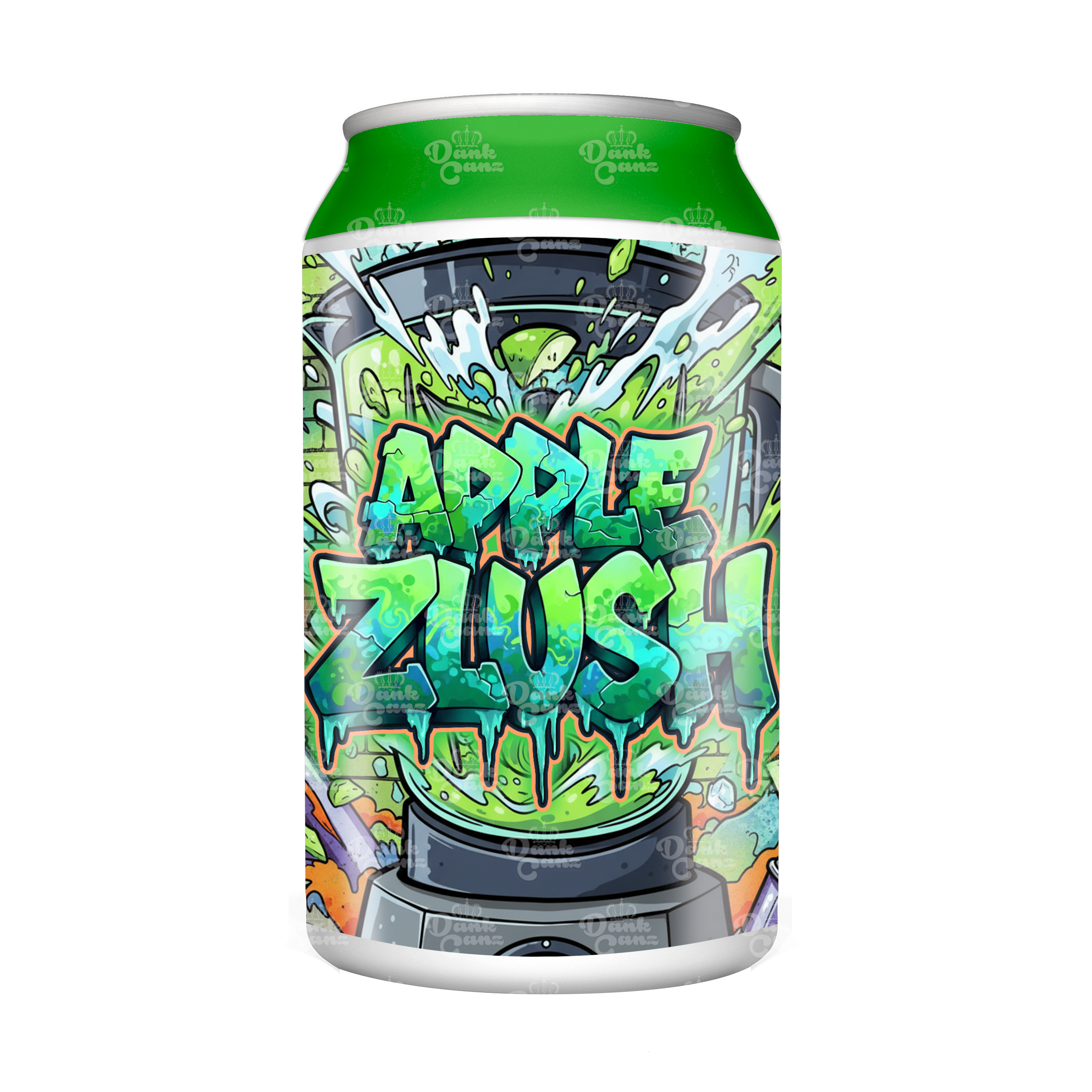 Apple Zlush 3.5g Plastic Soda Cans - DC Packaging Custom Cannabis Packaging