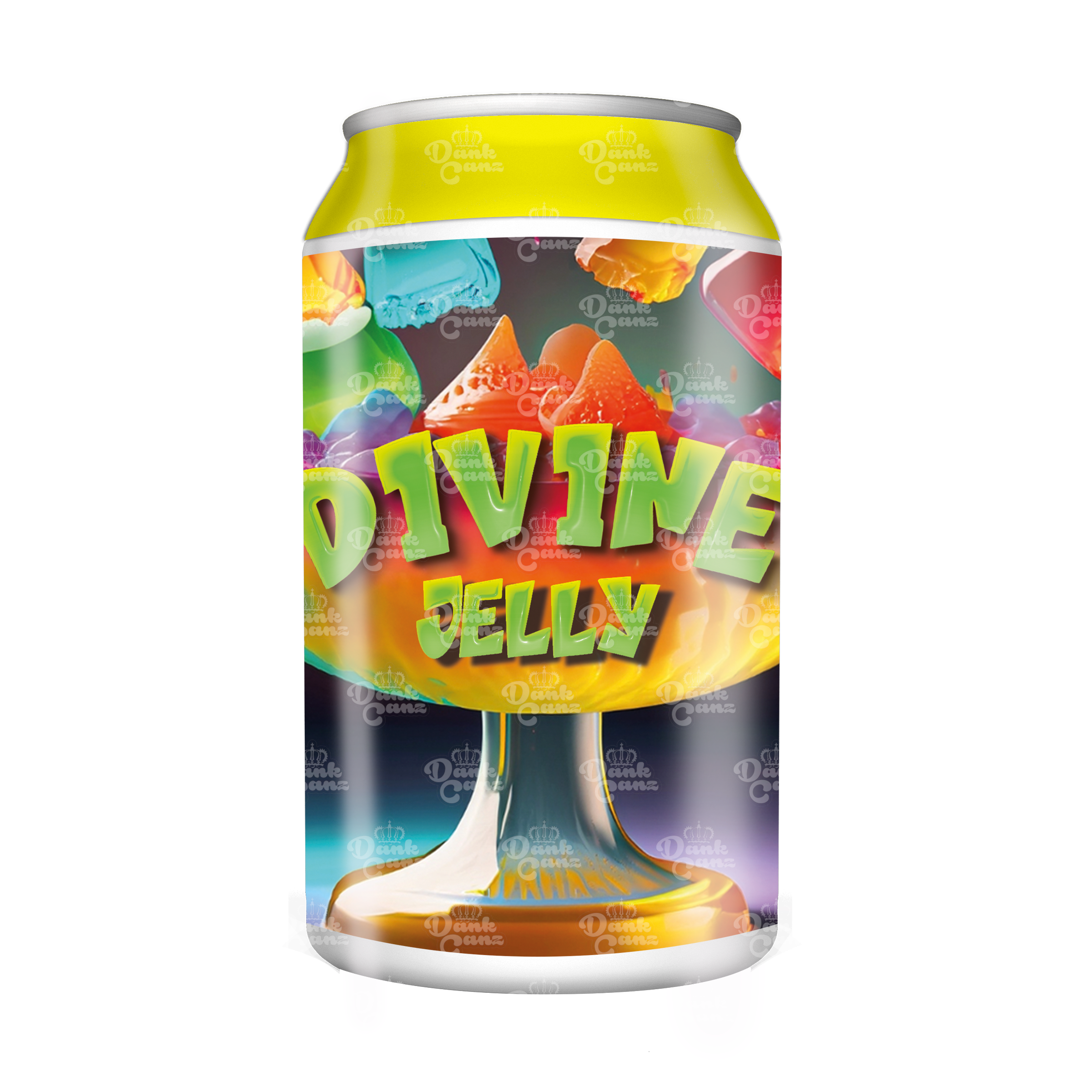 Divine Jelly 3.5g Plastic Soda Cans - DC Packaging Custom Cannabis Packaging