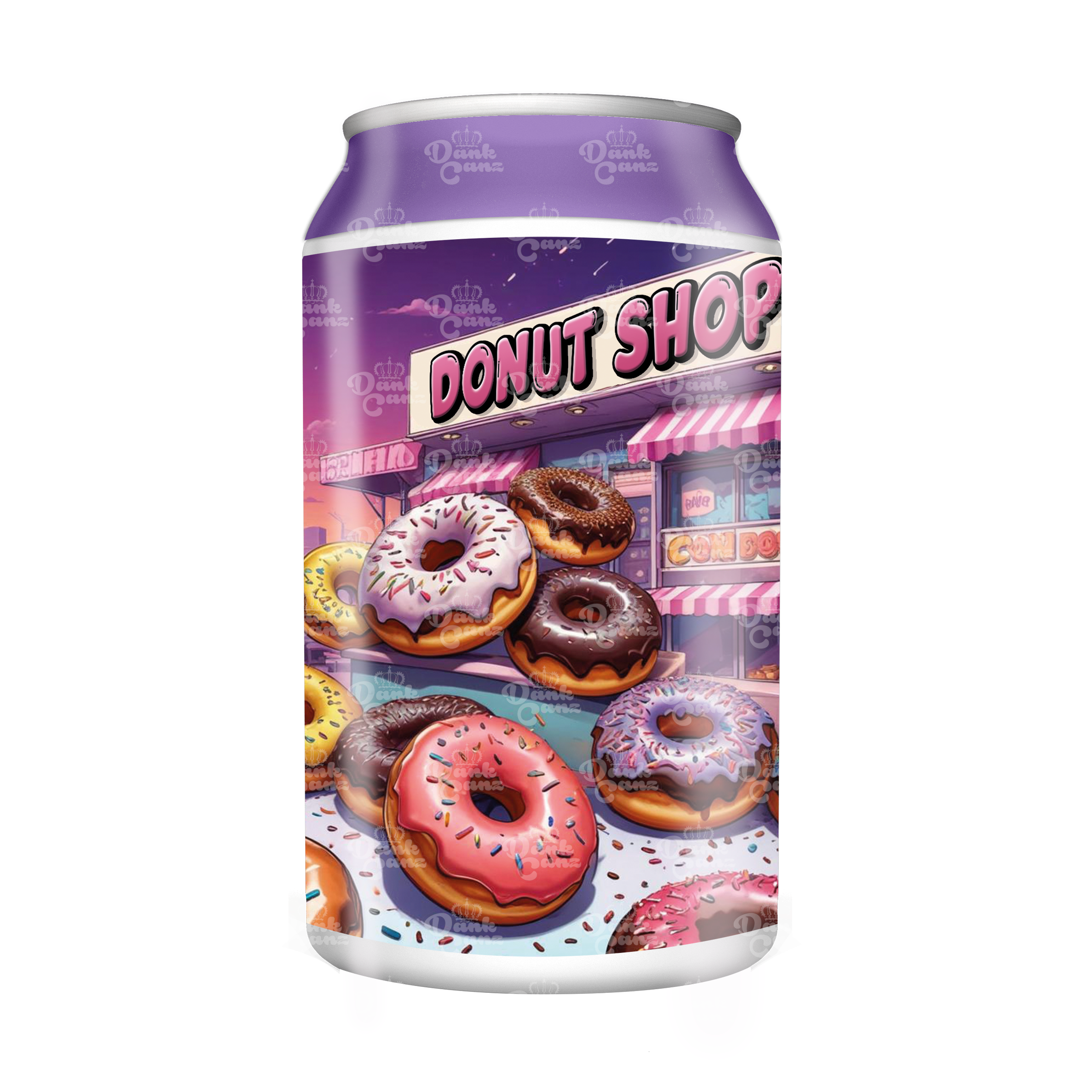 Donut Shop 3.5g Plastic Soda Cans - DC Packaging Custom Cannabis Packaging