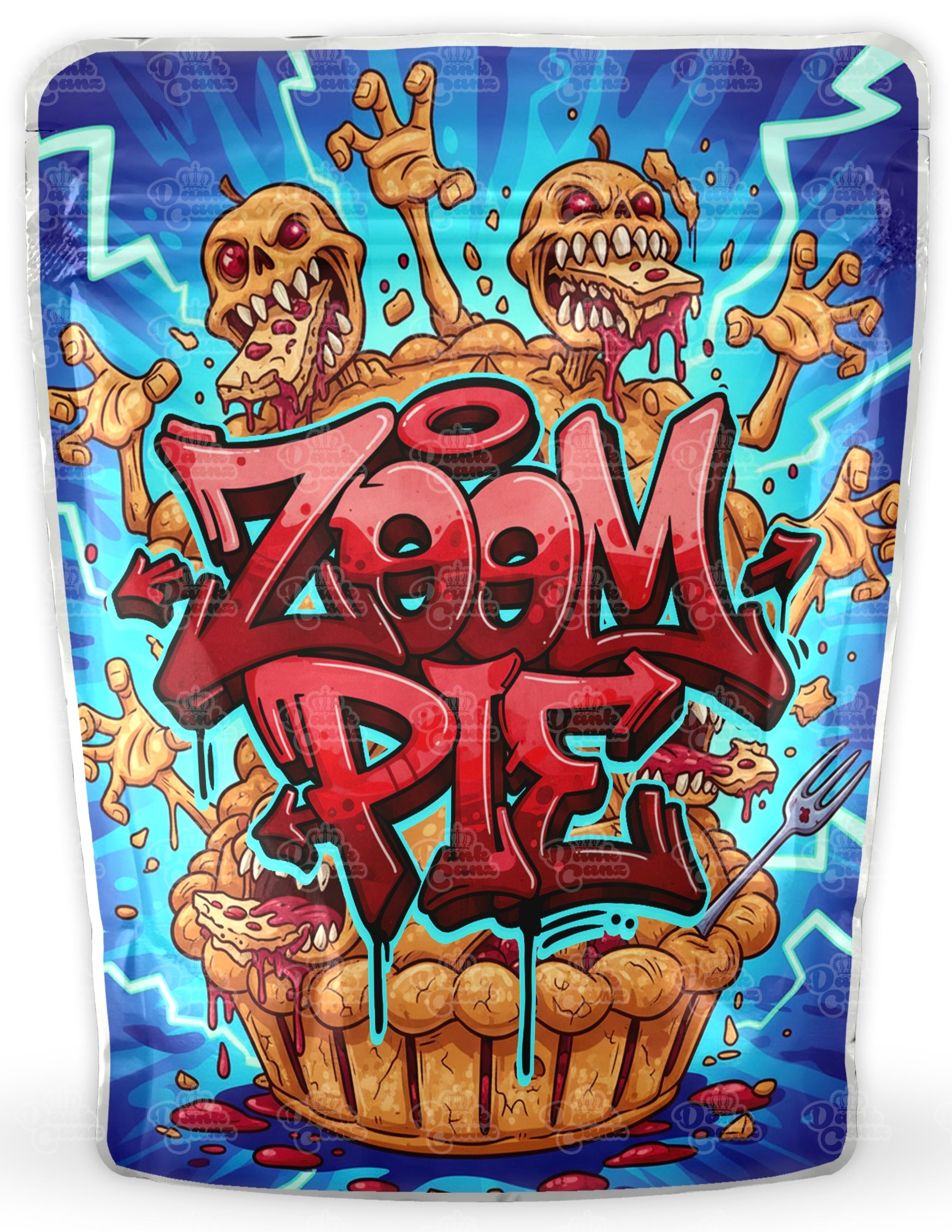 Zoom Pie Mylar Bags - DC Packaging Custom Cannabis Packaging