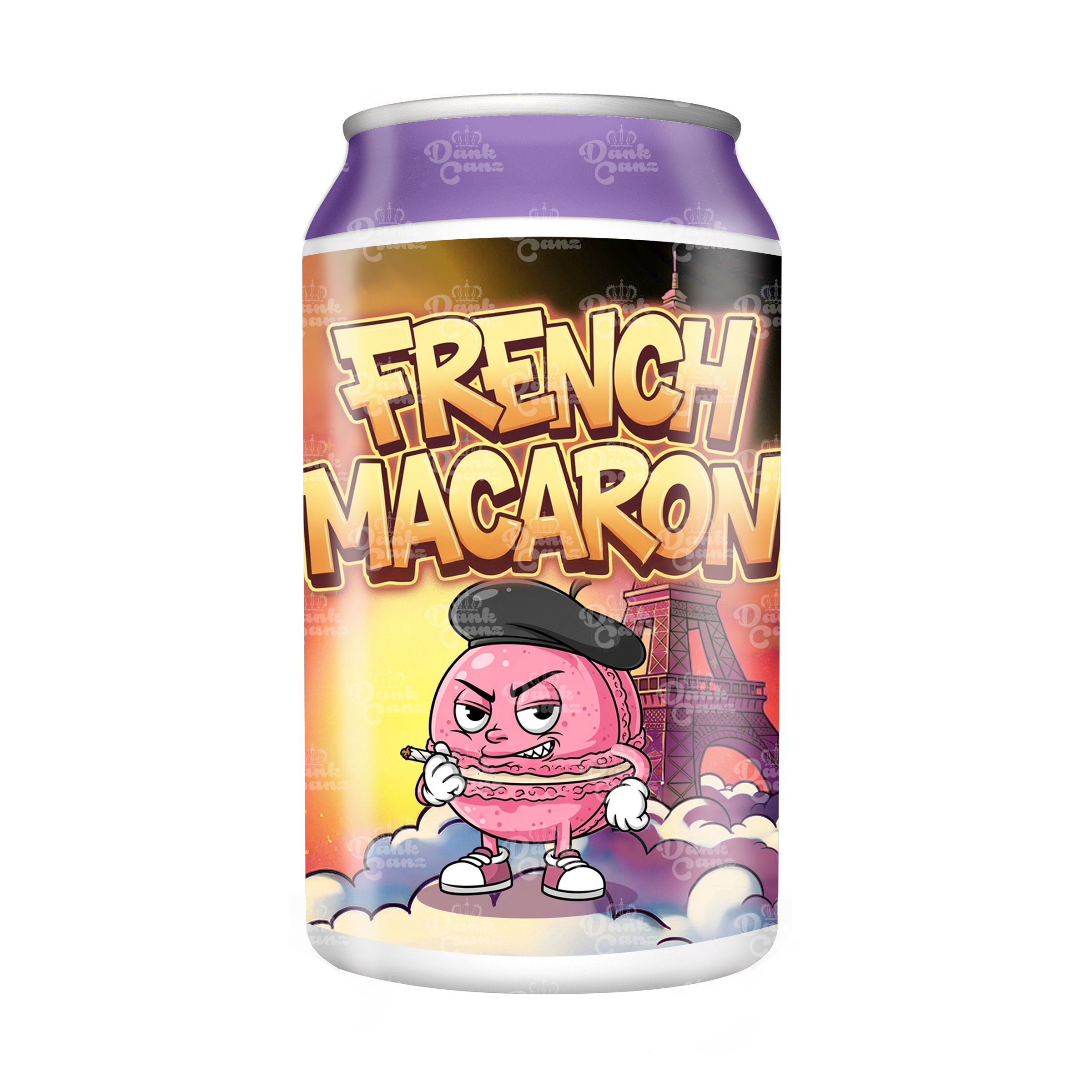 French Macaron 3.5g Plastic Soda Cans - DC Packaging Custom Cannabis Packaging