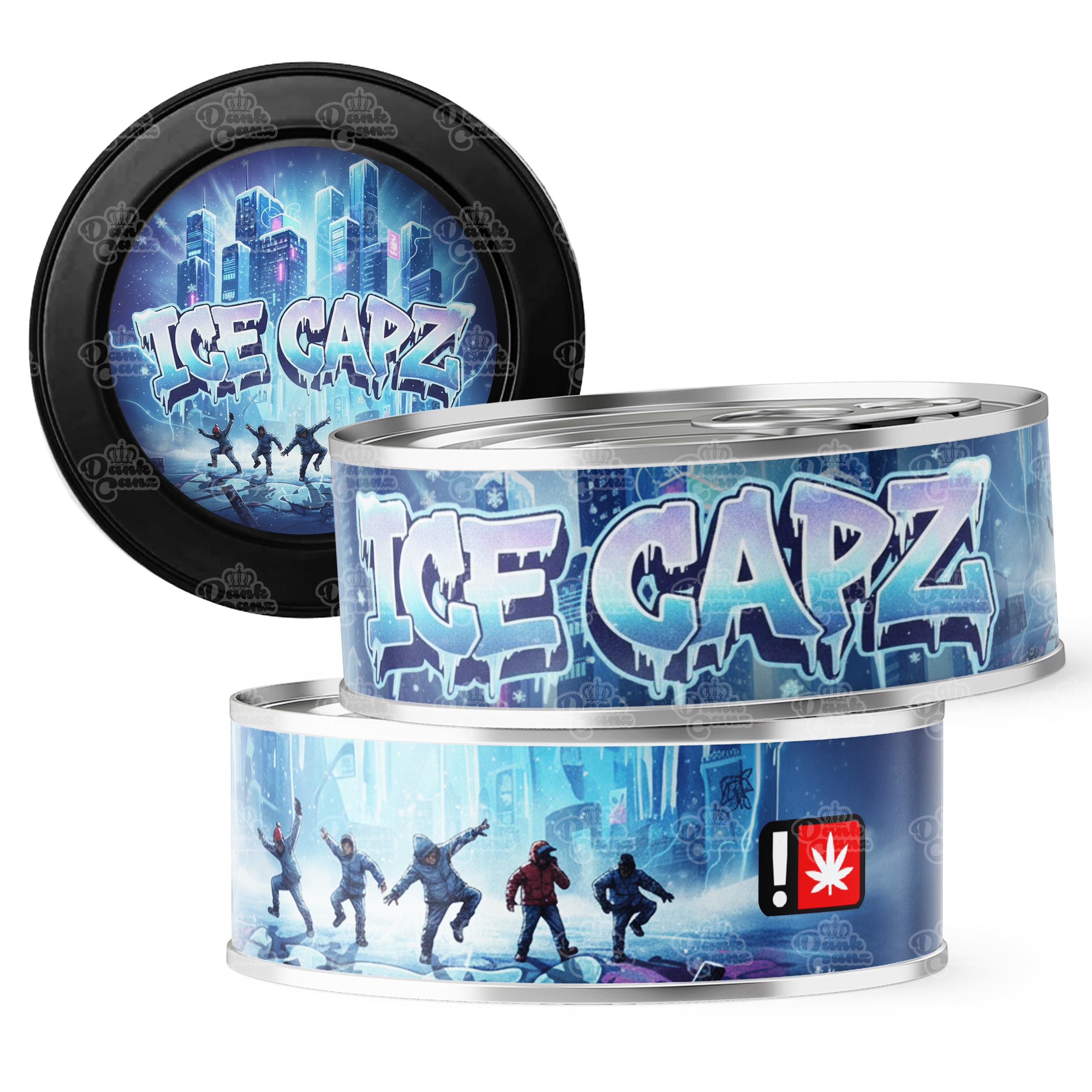 Ice Capz 3.5g Self Seal Tins - DC Packaging Custom Cannabis Packaging