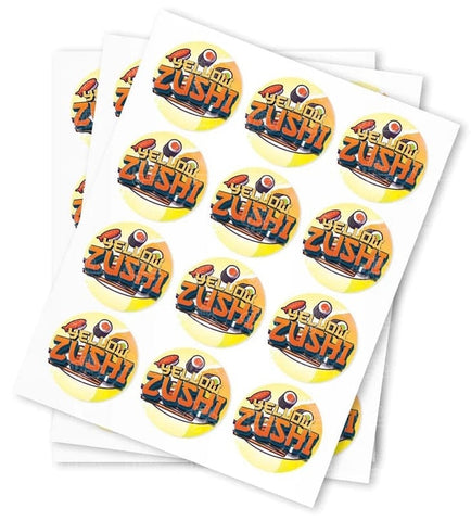 Yellow Zushi Strain Stickers - DC Packaging Custom Cannabis Packaging