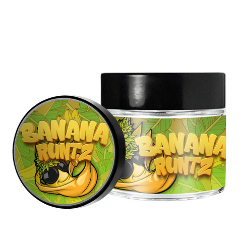 Banana Runtz 3.5g/60ml Glass Jars - Pre Labelled - Empty