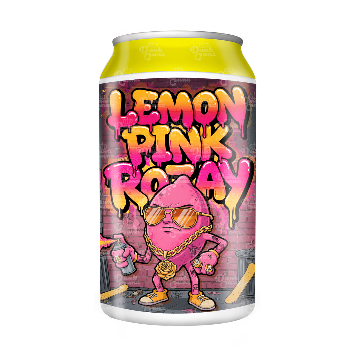Lemon Pink Rozay 3.5g Cali Style Plastic Soda Cans | Cali Packaging