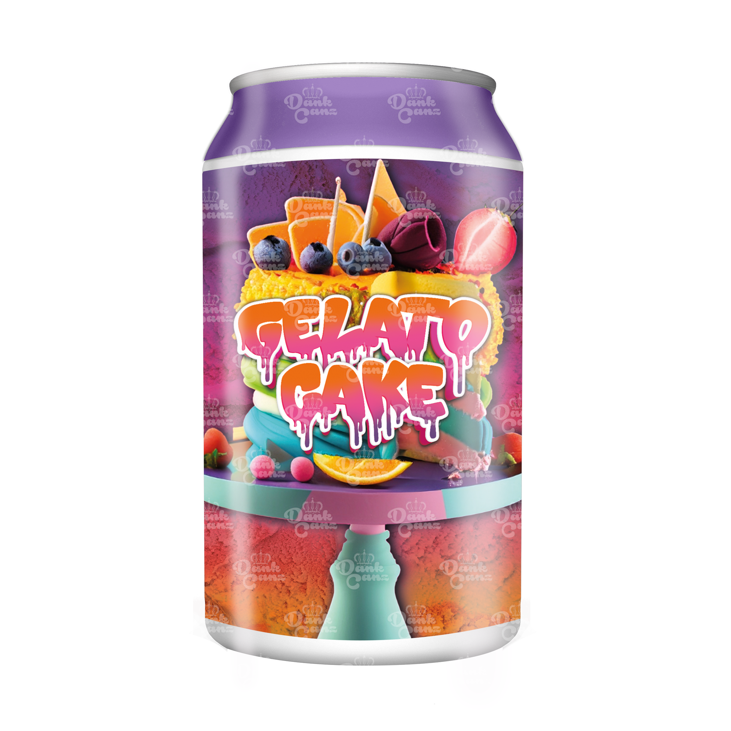 Gelato Cake 3.5g Plastic Soda Cans - DC Packaging Custom Cannabis Packaging